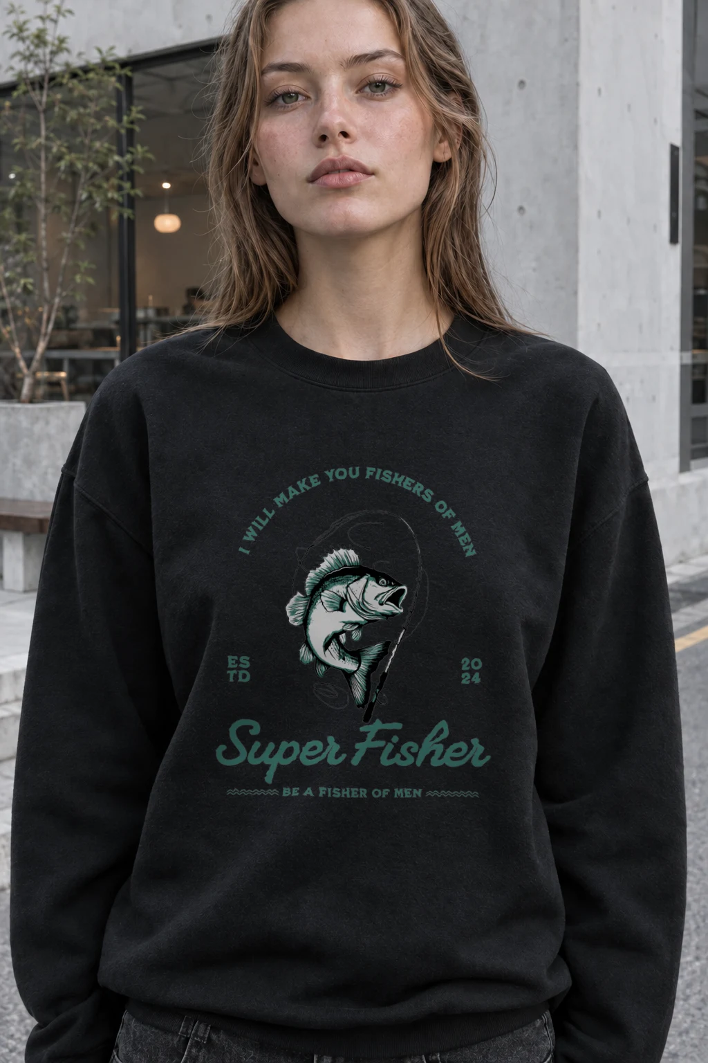 "Fishers Of Men" Heavy Blend Unisex Crewneck Sweatshirt | Gildan 18000