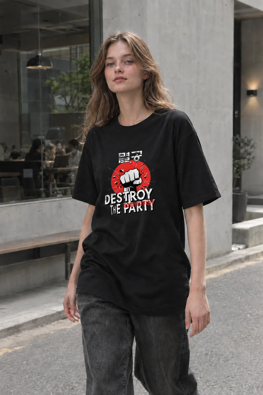 "Fist Against Tyranny" Heavyweight Unisex Crewneck T-shirt | Gildan 5000