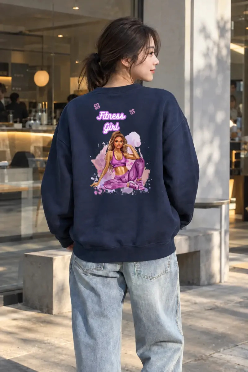 “Fitness Girl” Heavy Blend Unisex Crewneck Sweatshirt | Gildan 18000