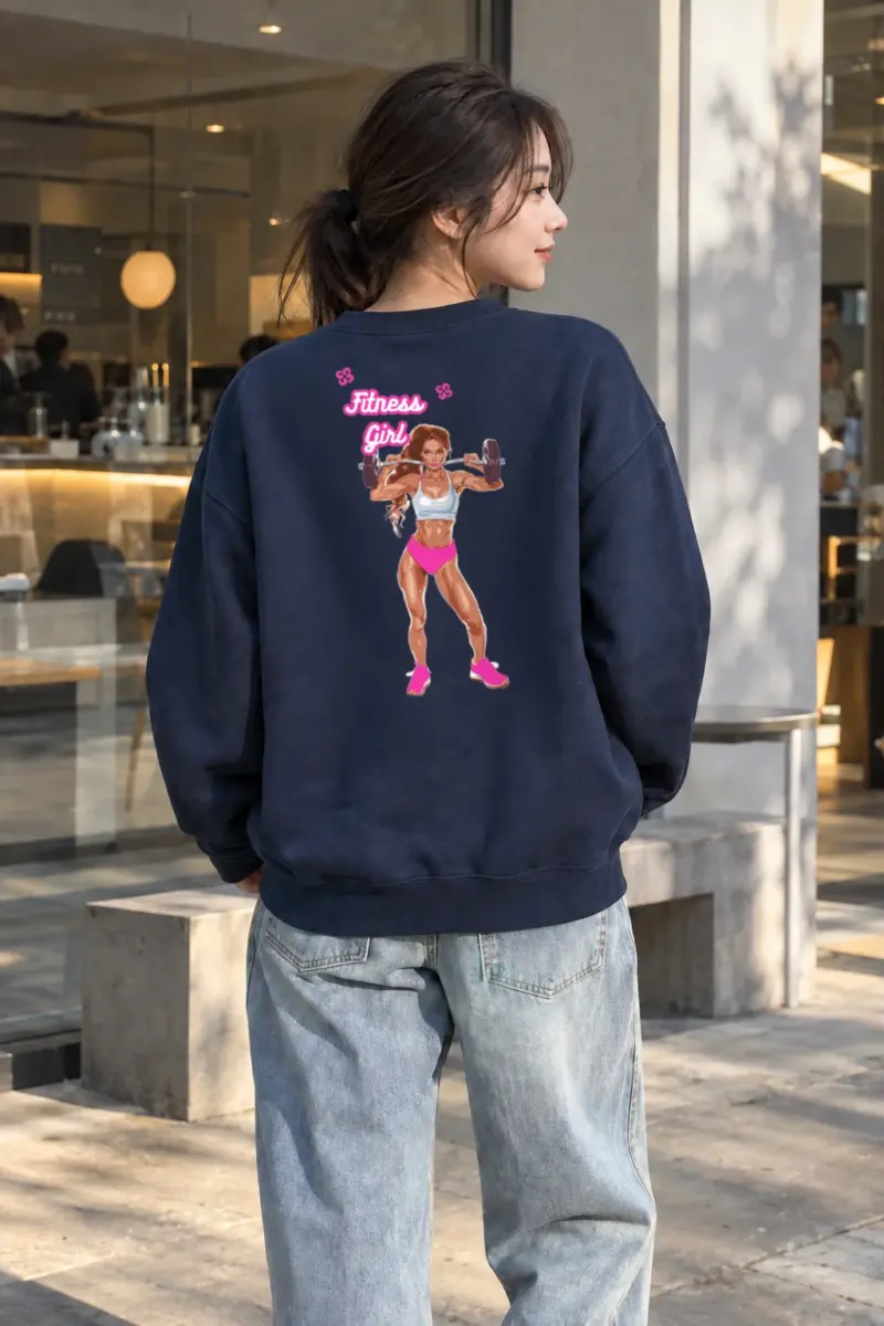 "Fitness Girl" Heavy Blend Unisex Crewneck Sweatshirt | Gildan 18000