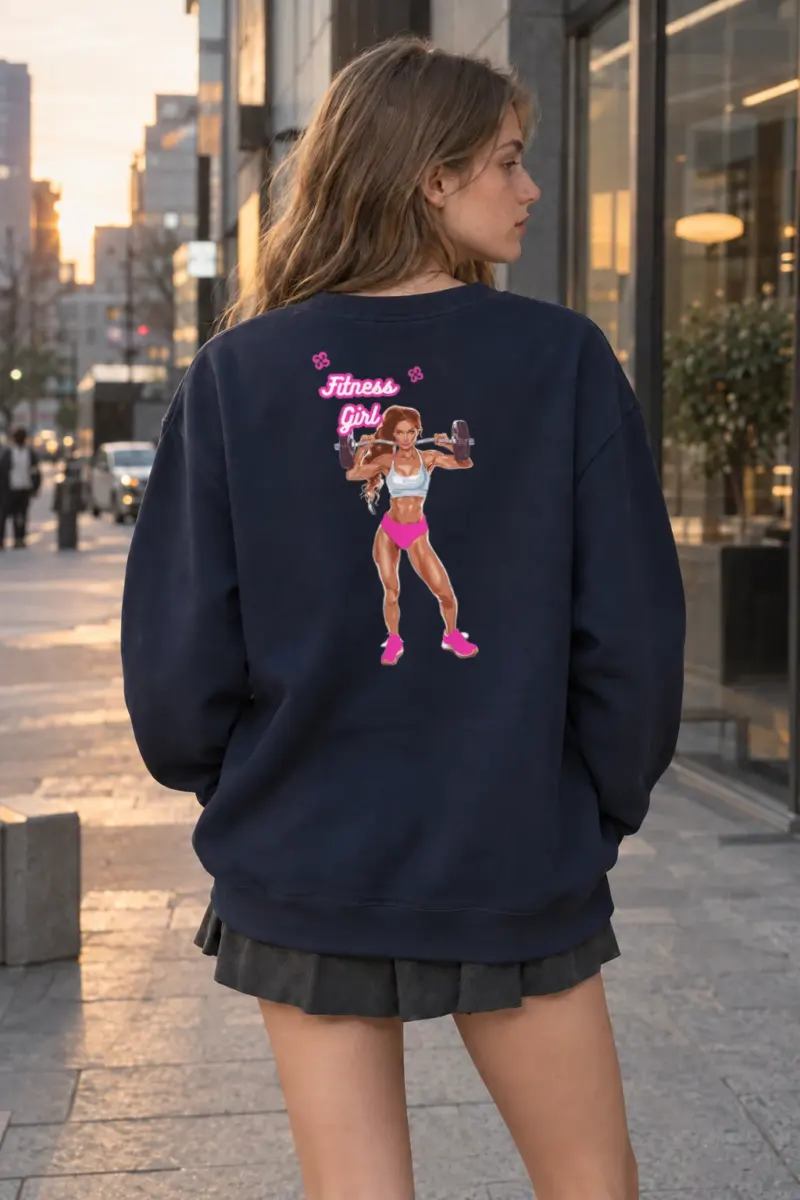"Fitness Girl" Heavy Blend Unisex Crewneck Sweatshirt | Gildan 18000