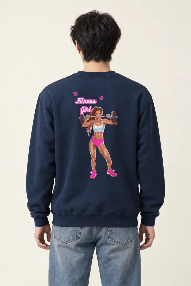 "Fitness Girl" Heavy Blend Unisex Crewneck Sweatshirt | Gildan 18000