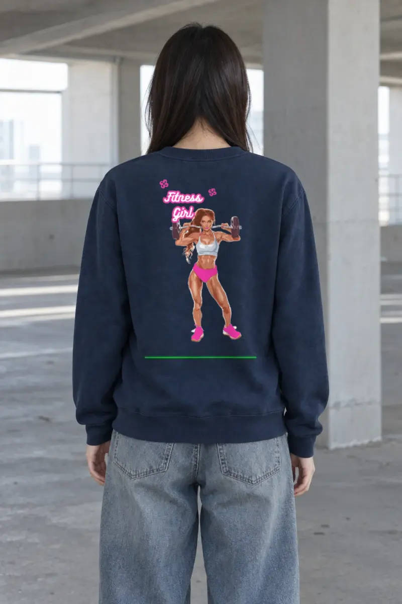 "Fitness Girl" Heavy Blend Unisex Crewneck Sweatshirt | Gildan 18000