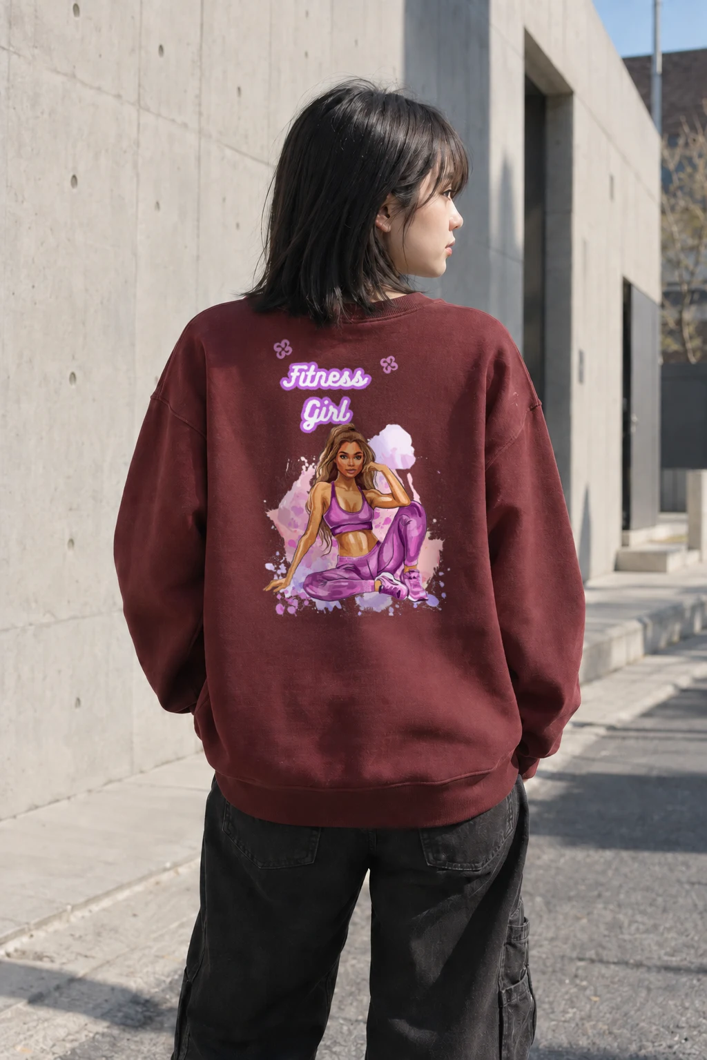 "Fitness Girl" Heavy Blend Unisex Crewneck Sweatshirt | Gildan 18000