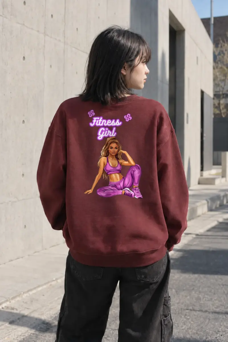 "Fitness Girl" Heavy Blend Unisex Crewneck Sweatshirt | Gildan 18000