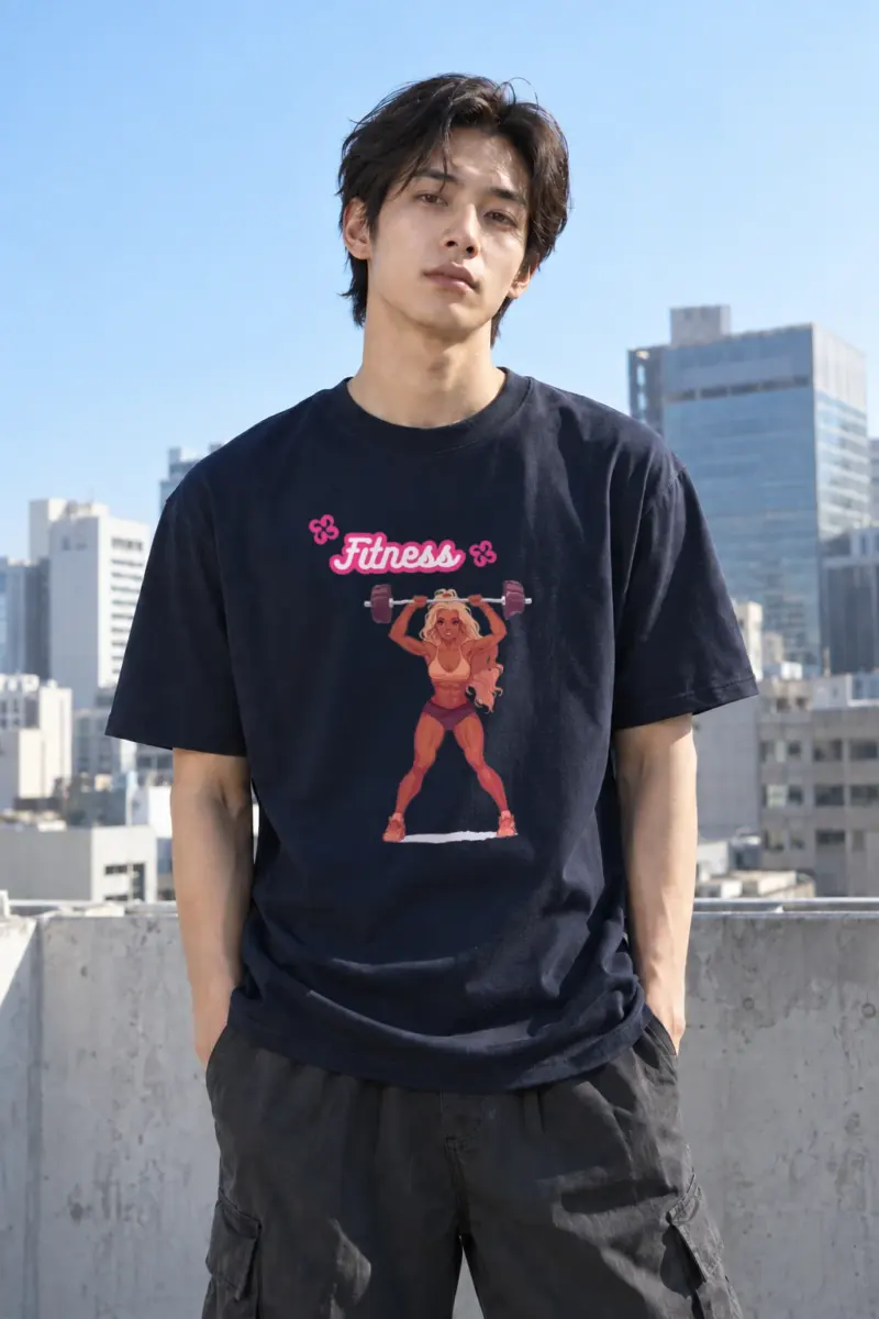 "Fitness Power Pop" Heavyweight Unisex Crewneck T-shirt | Gildan 5000