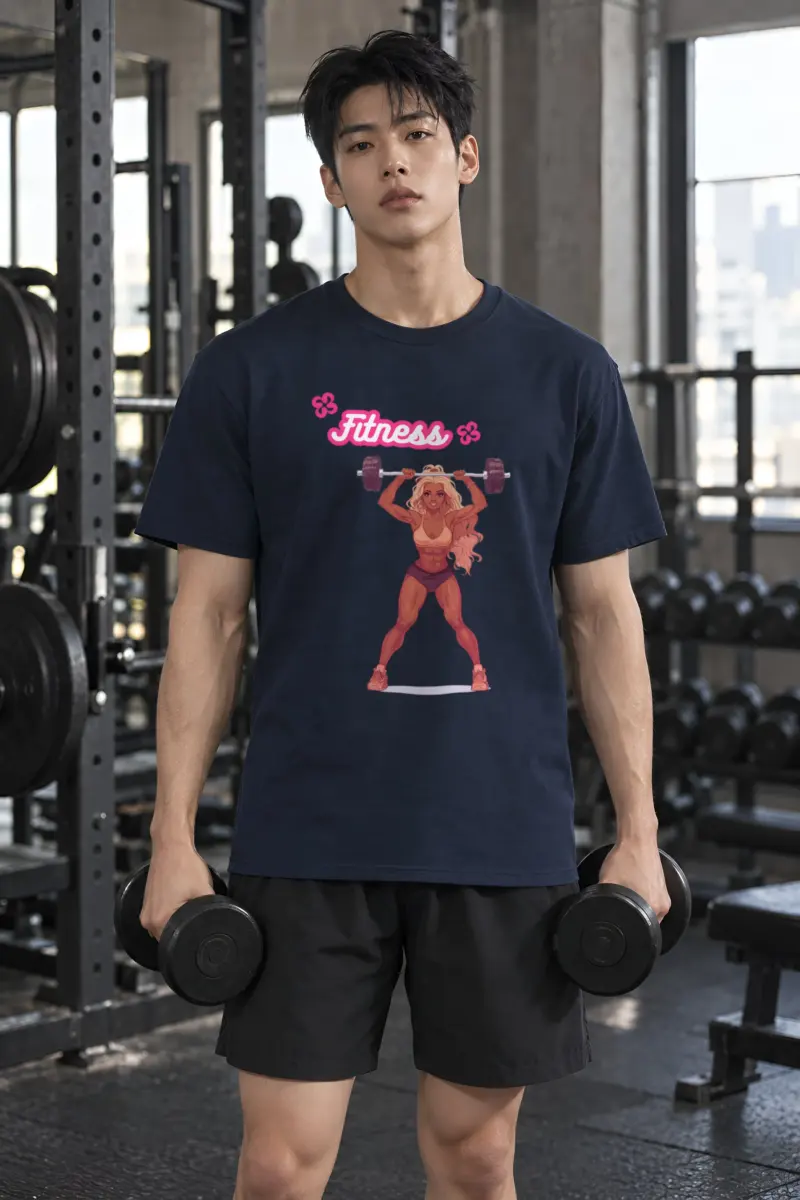 "Fitness Power Pop" Heavyweight Unisex Crewneck T-shirt