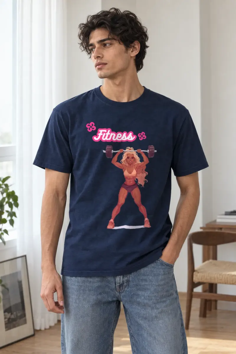 "Fitness Power Pop" Heavyweight Unisex Crewneck T-shirt | Gildan 5000