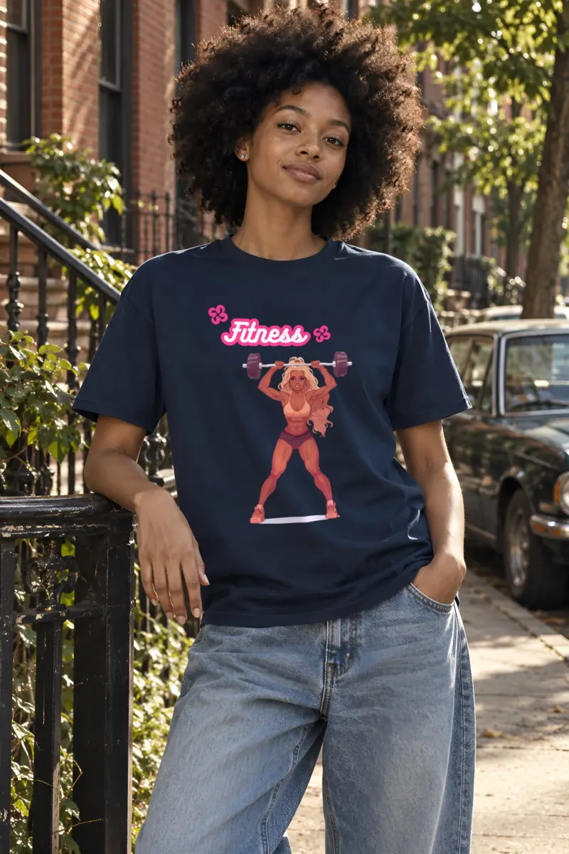 "Fitness Power Pop" Heavyweight Unisex Crewneck T-shirt