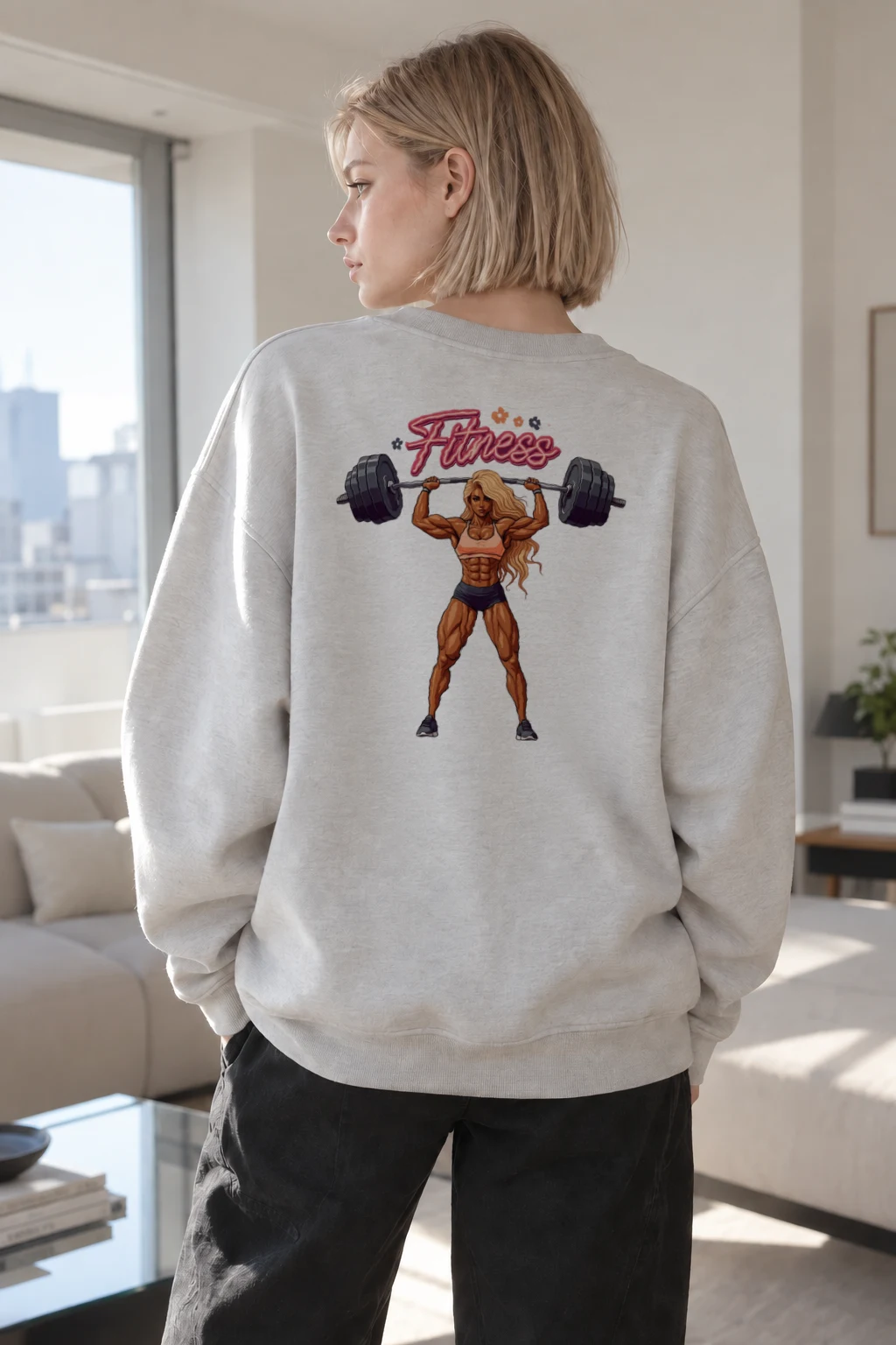 "Fitness Strong" Heavy Blend Unisex Crewneck Sweatshirt | Gildan 18000