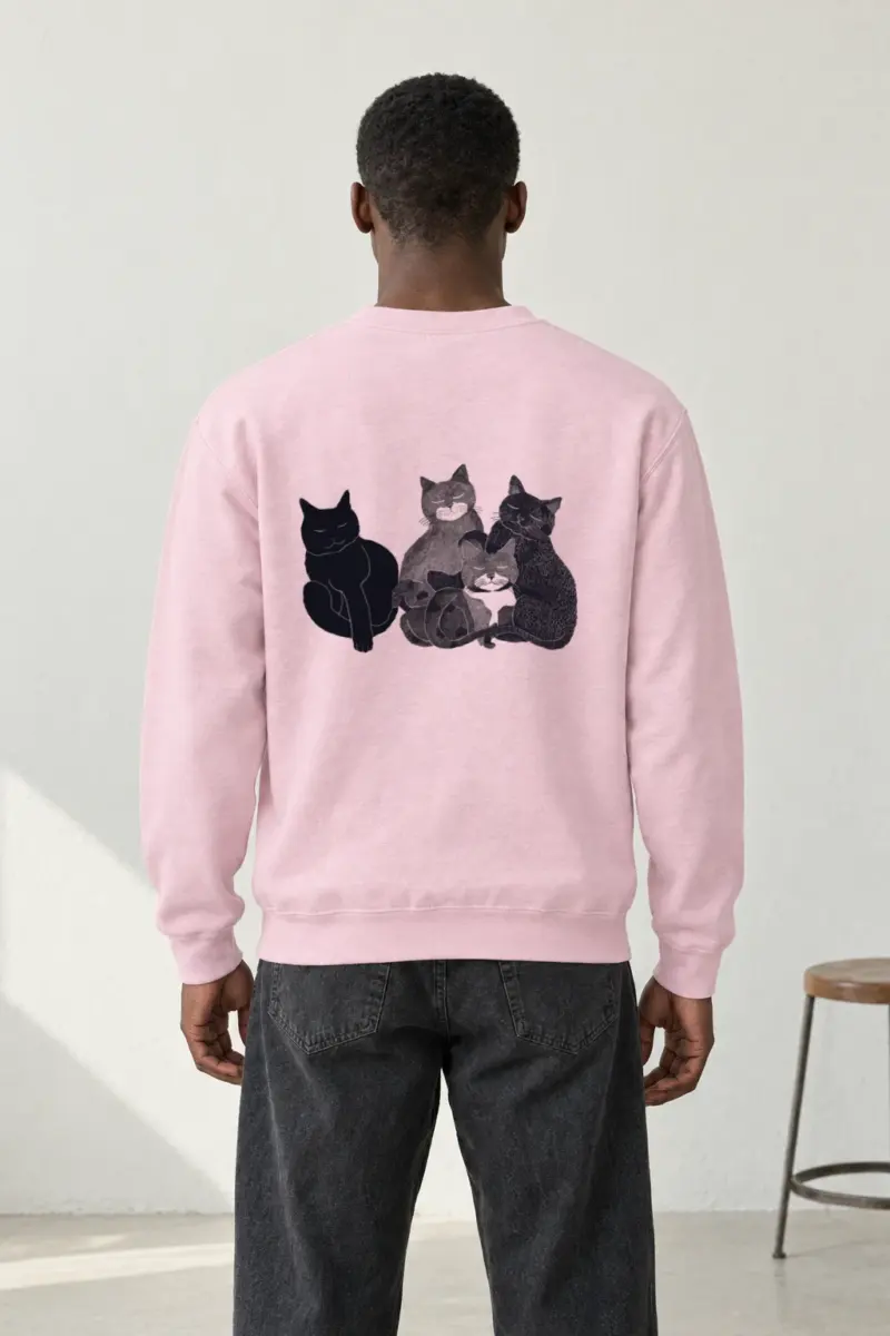 "Five Cat Gathering" Heavy Blend Unisex Crewneck Sweatshirt | Gildan 18000