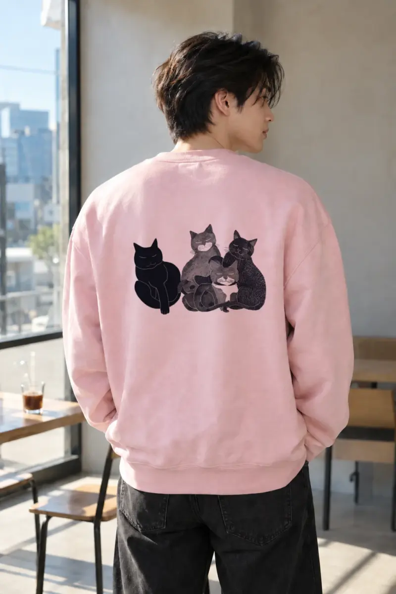 "Five Cat Gathering" Heavy Blend Unisex Crewneck Sweatshirt | Gildan 18000