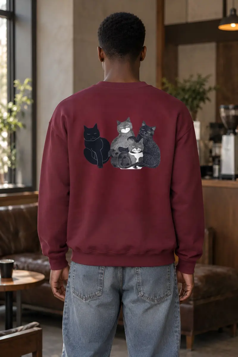 "Five Cat Gathering" Heavy Blend Unisex Crewneck Sweatshirt