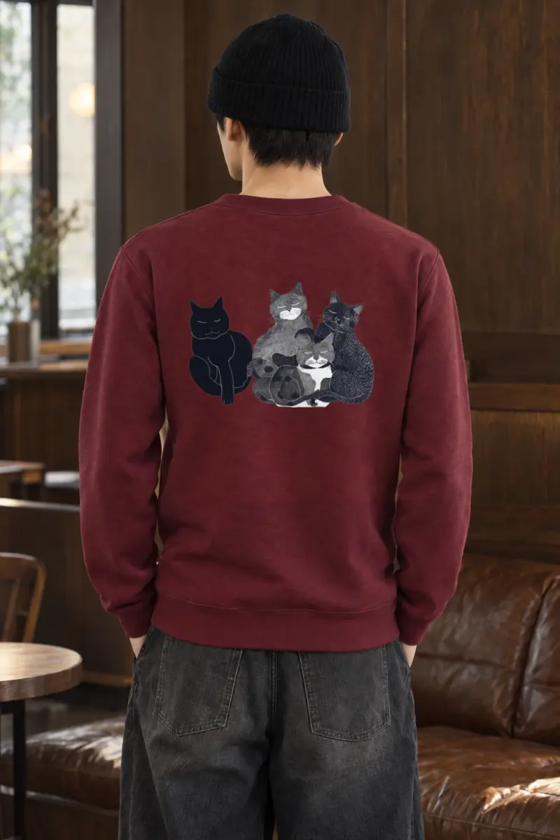 "Five Cat Gathering" Heavy Blend Unisex Crewneck Sweatshirt