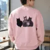 "Five Cat Gathering" Heavy Blend Unisex Crewneck Sweatshirt | Gildan 18000