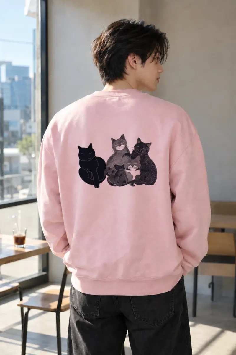 "Five Cat Gathering" Heavy Blend Unisex Crewneck Sweatshirt | Gildan 18000