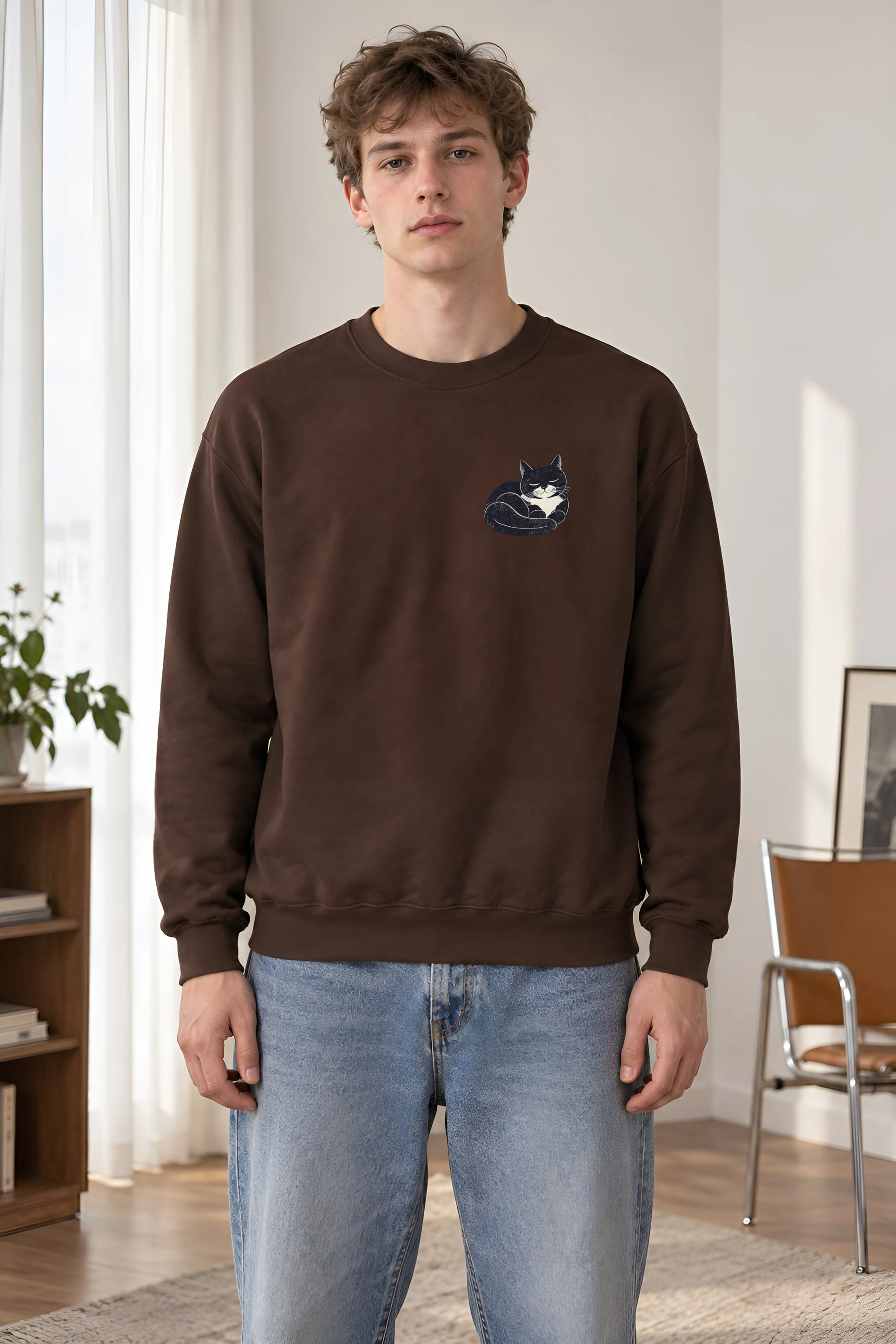 "Five Cat Gathering" 1 Crewneck Sweatshirt