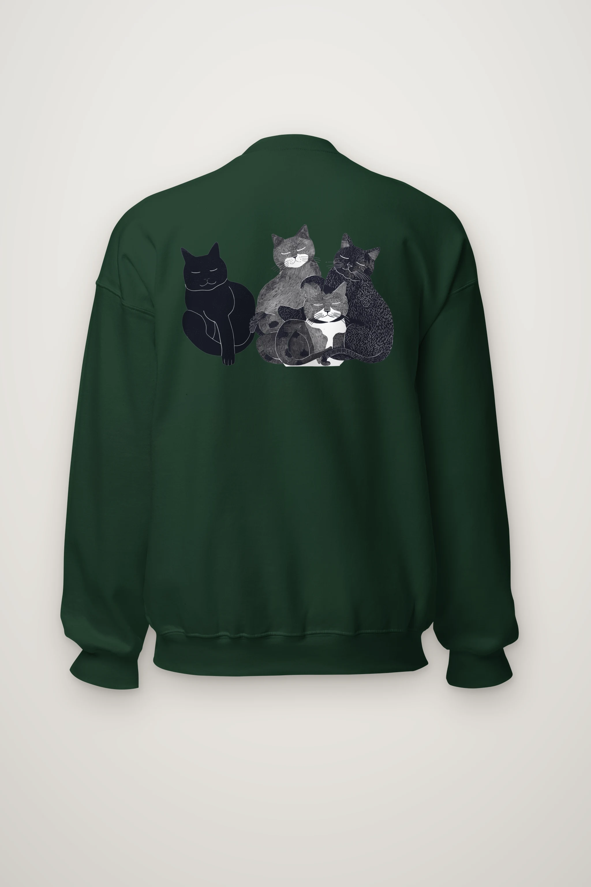 "Five Cat Gathering" Heavy Blend Unisex Crewneck Sweatshirt