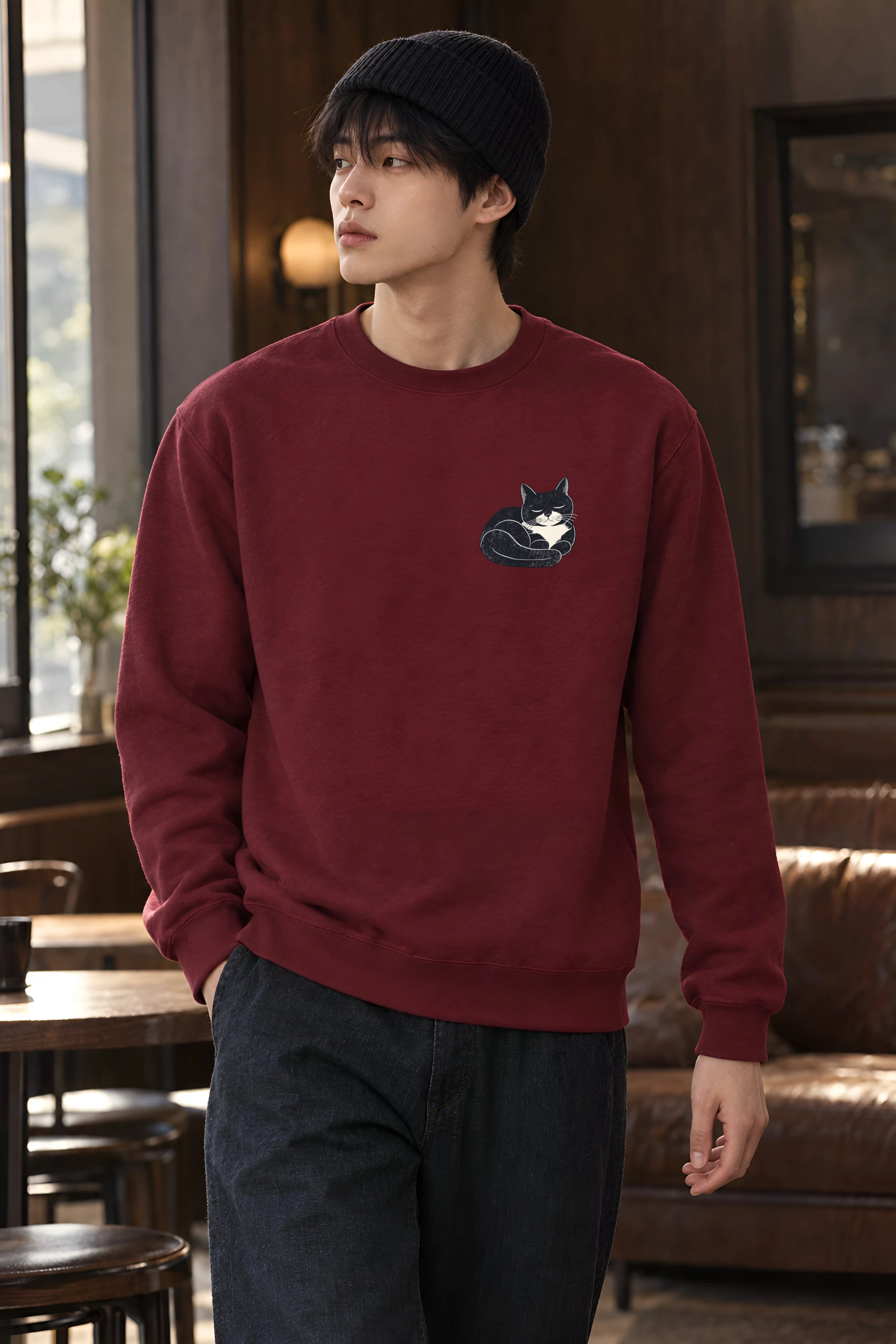 "Five Cat Gathering" Heavy Blend Unisex Crewneck Sweatshirt