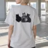 "Five Cat Lineup" Heavyweight Unisex Crewneck T-shirt | Gildan 5000