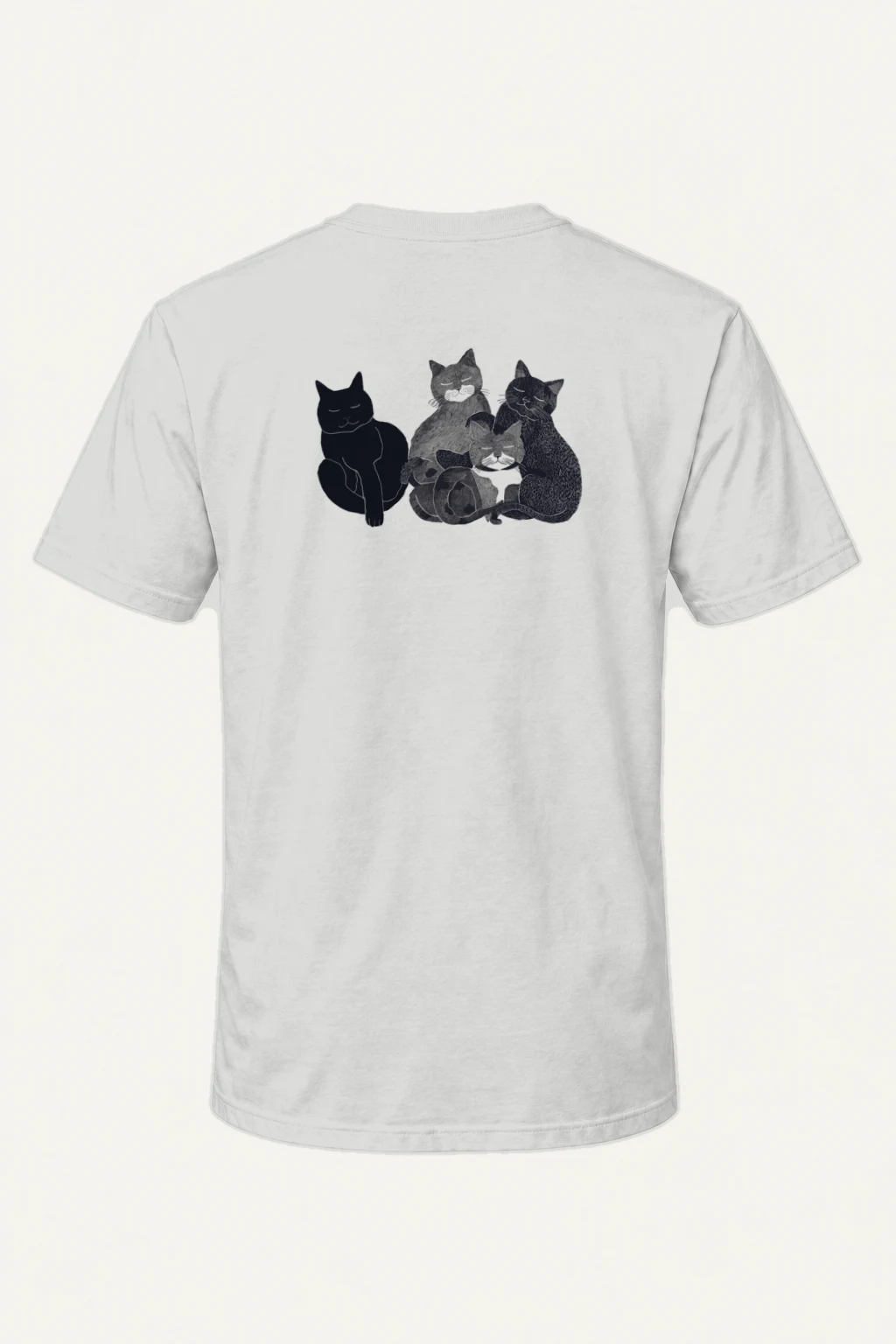 "Five Cat Lineup" Heavyweight Unisex Crewneck T-shirt | Gildan 5000