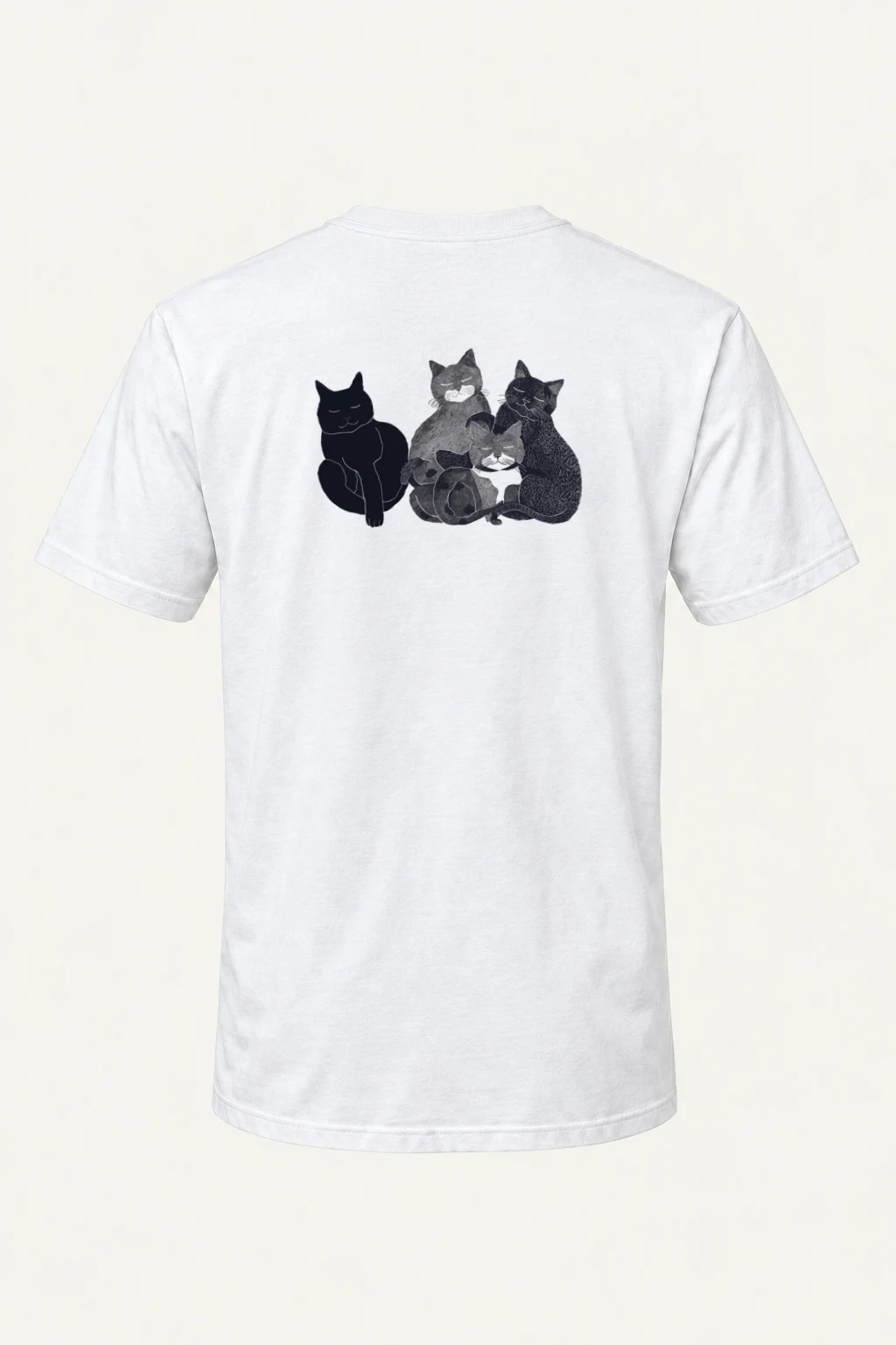 "Five Cat Lineup" Heavyweight Unisex Crewneck T-shirt | Gildan 5000