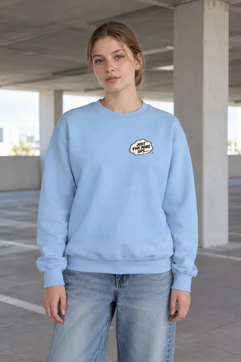 "Five More Sips" Heavy Blend Unisex Crewneck Sweatshirt
