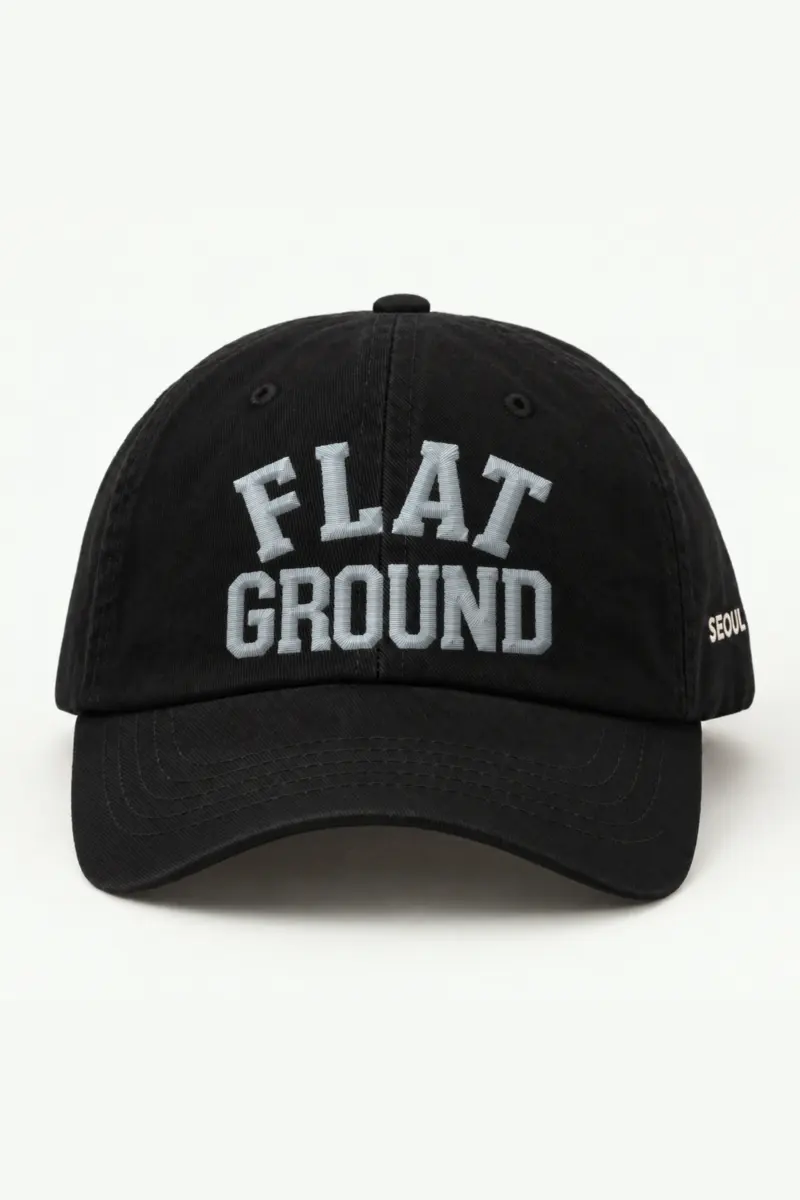 "Flat Ground" Classic Dad Hat · Embroidered — black/cap-front