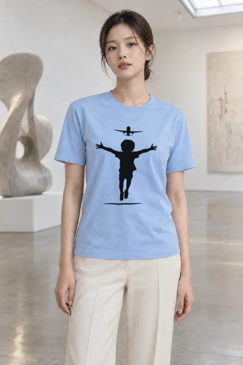 "Flight Path" Heavyweight Unisex Crewneck T-shirt | Gildan 5000