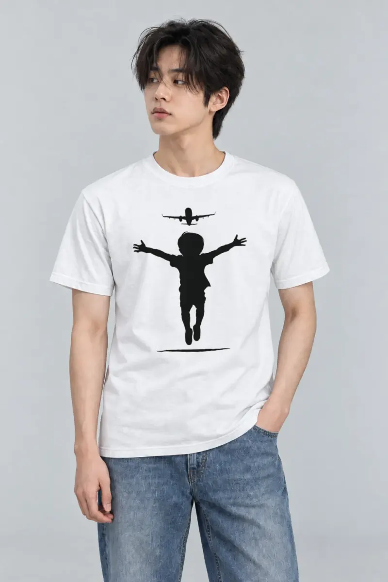 "Flight Path" Heavyweight Unisex Crewneck T-shirt