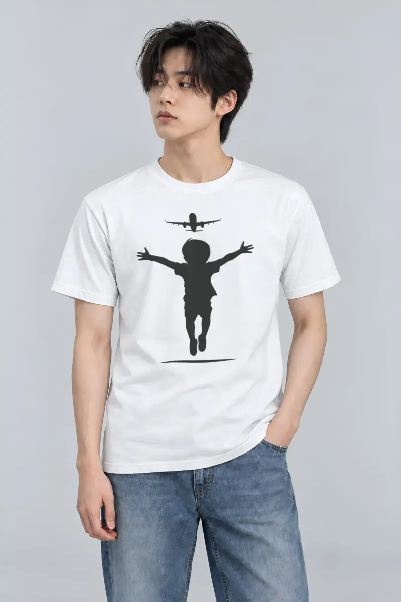 "Flight Path" Heavyweight Unisex Crewneck T-shirt