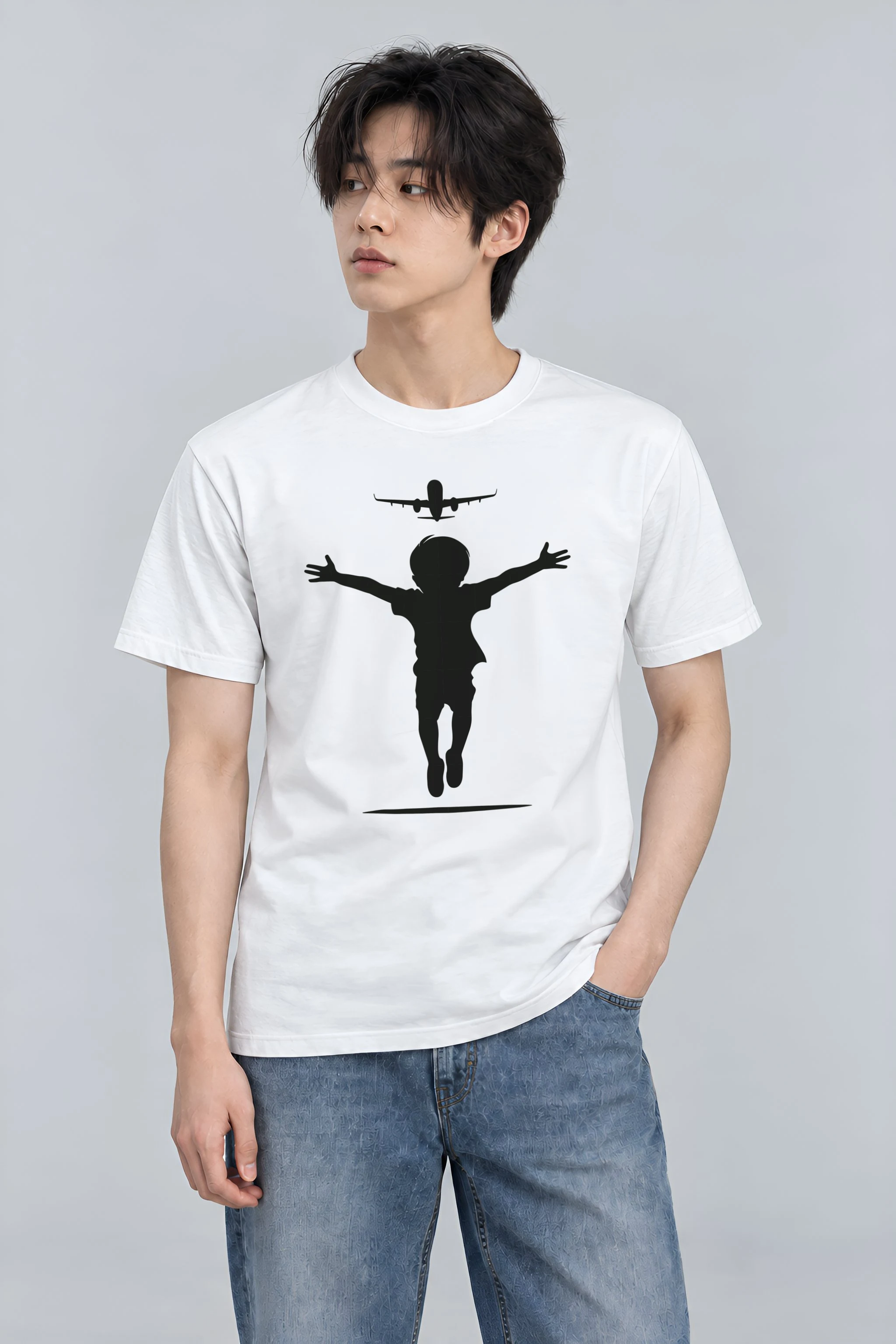 "Flight Path" Heavyweight Unisex Crewneck T-shirt