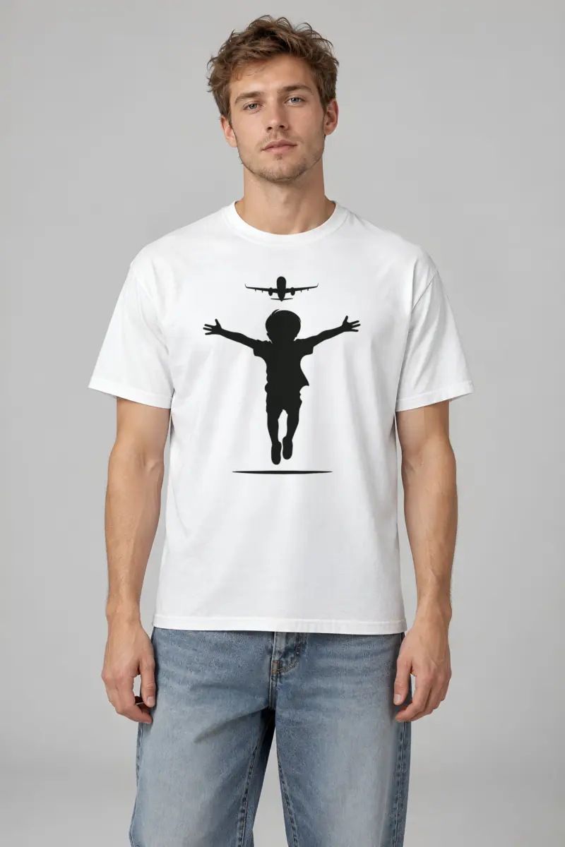 "Flight Path" Heavyweight Unisex Crewneck T-shirt