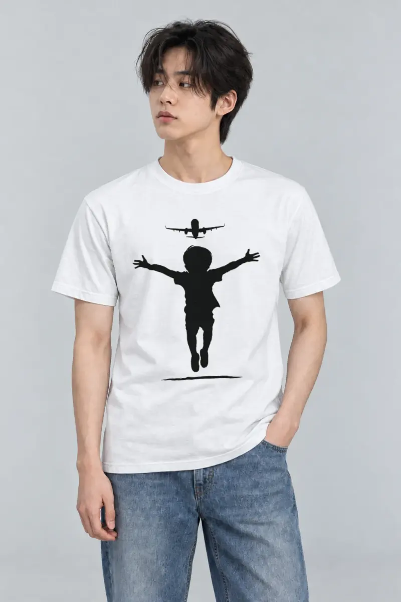 "Flight Path" Heavyweight Unisex Crewneck T-shirt