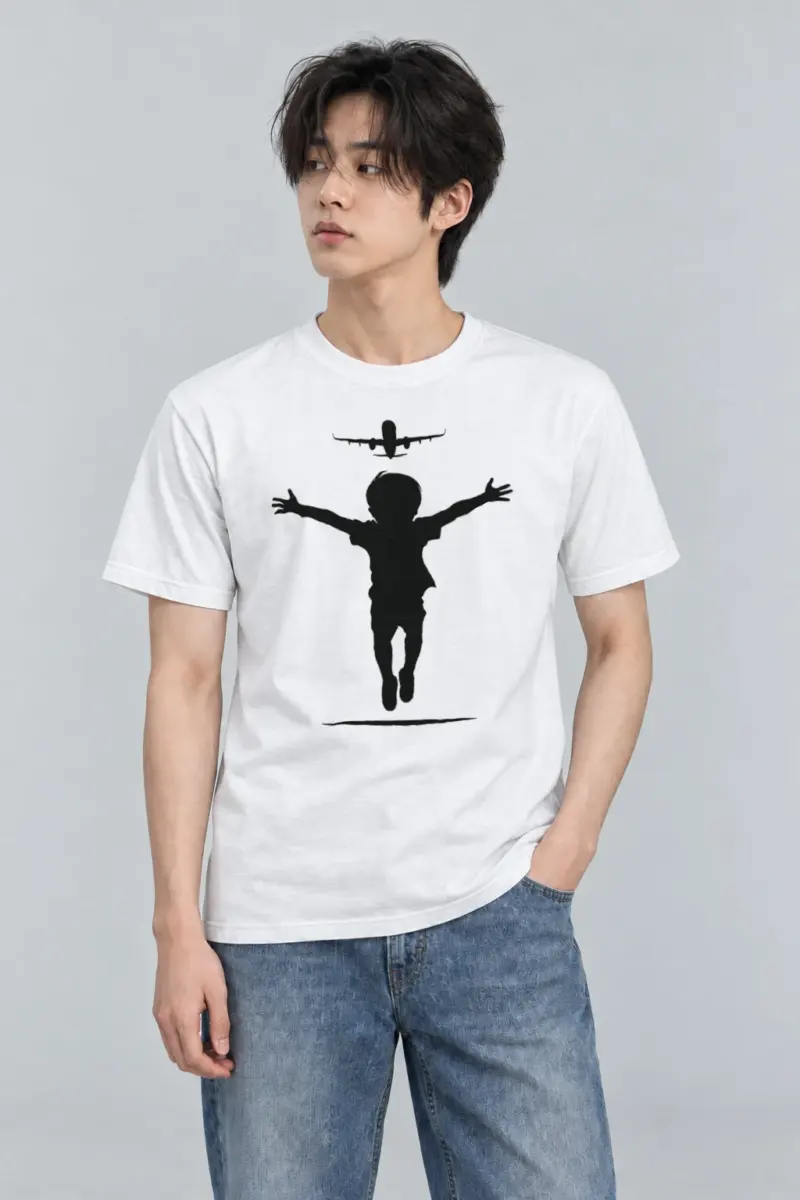 "Flight Path" Heavyweight Unisex Crewneck T-shirt
