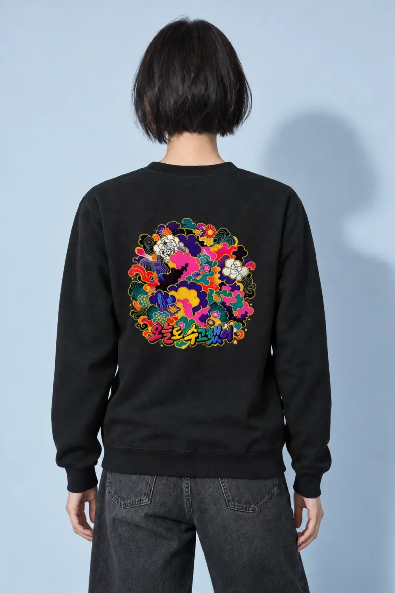 "Floral Cloud Lettering" Heavy Blend Unisex Crewneck Sweatshirt