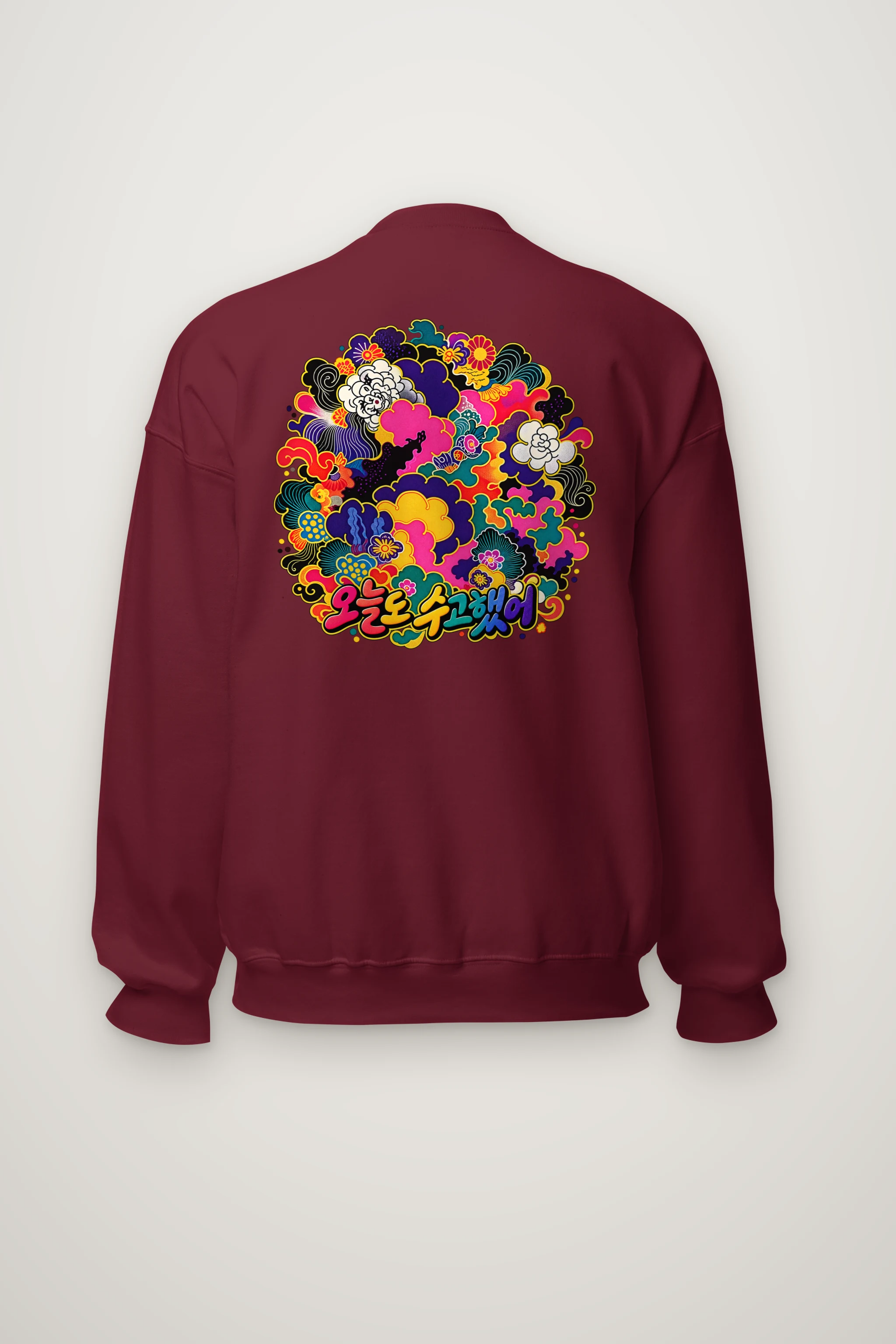 "Floral Cloud Lettering" Heavy Blend Unisex Crewneck Sweatshirt
