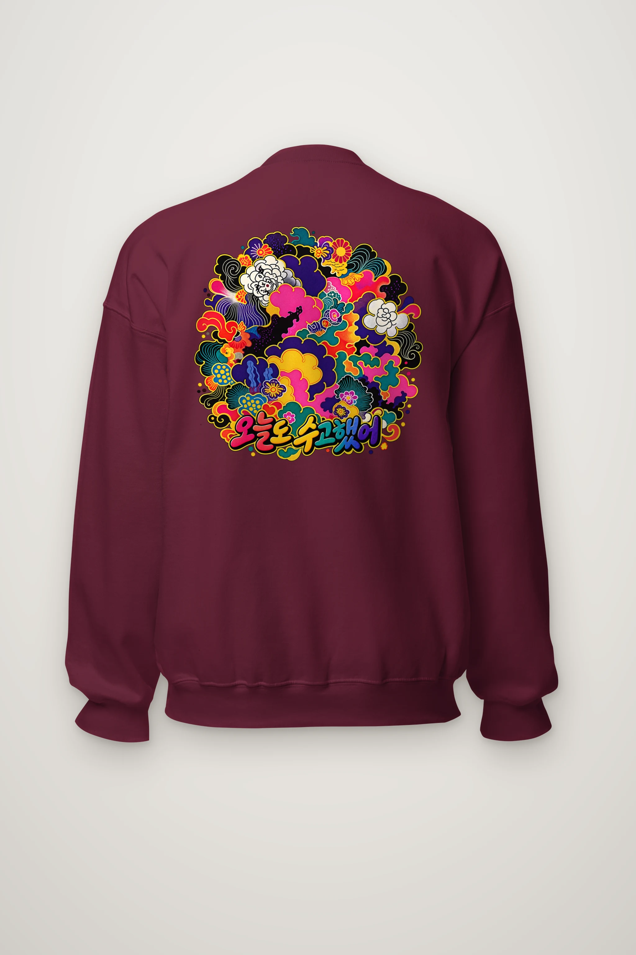 "Floral Cloud Lettering" Heavy Blend Unisex Crewneck Sweatshirt