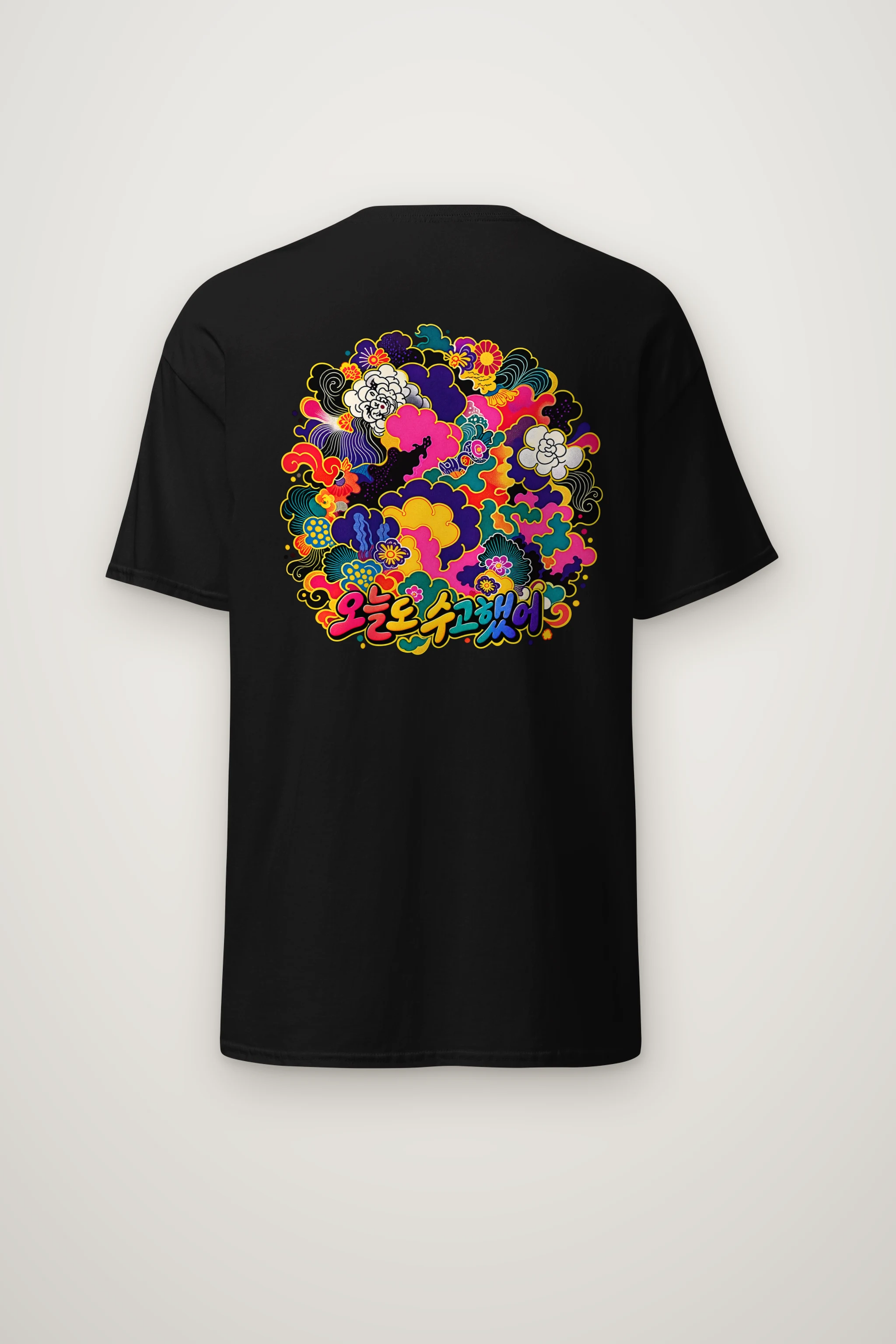"Floral Cloud Lettering" Heavyweight Unisex Crewneck T-shirt