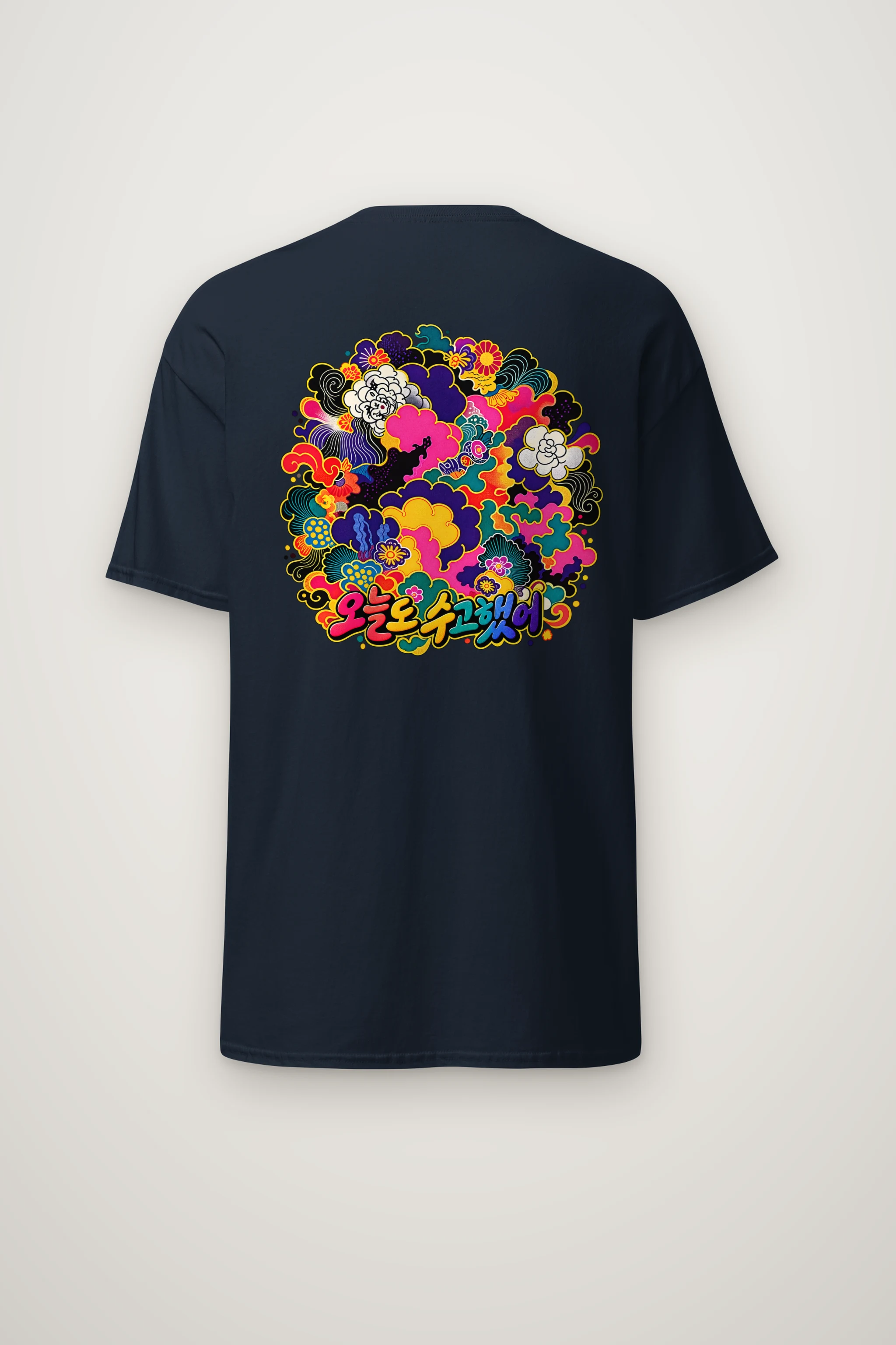 "Floral Cloud Lettering" Heavyweight Unisex Crewneck T-shirt