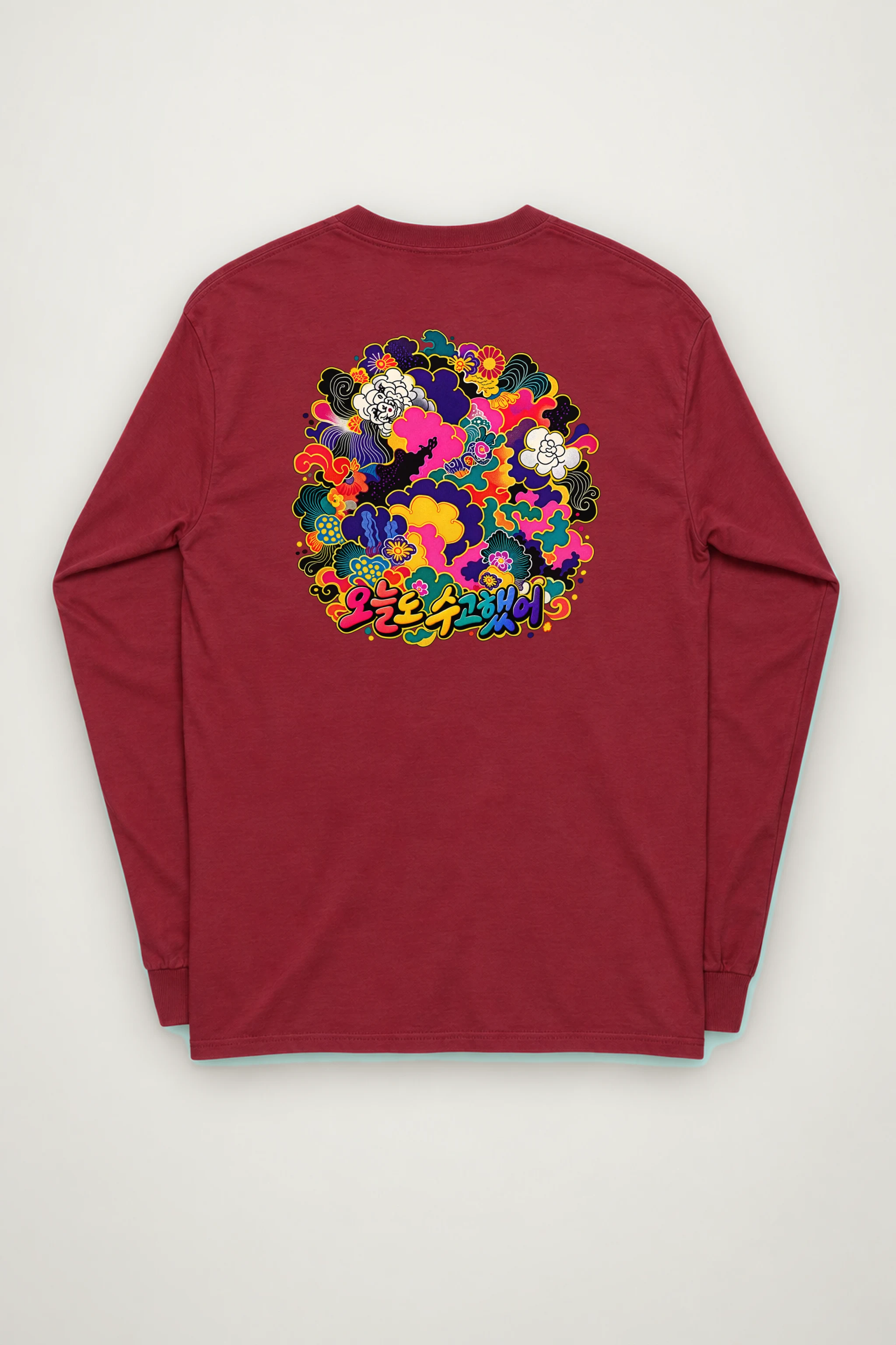 "Floral Cloud Lettering" Unisex Longsleeve T-shirt