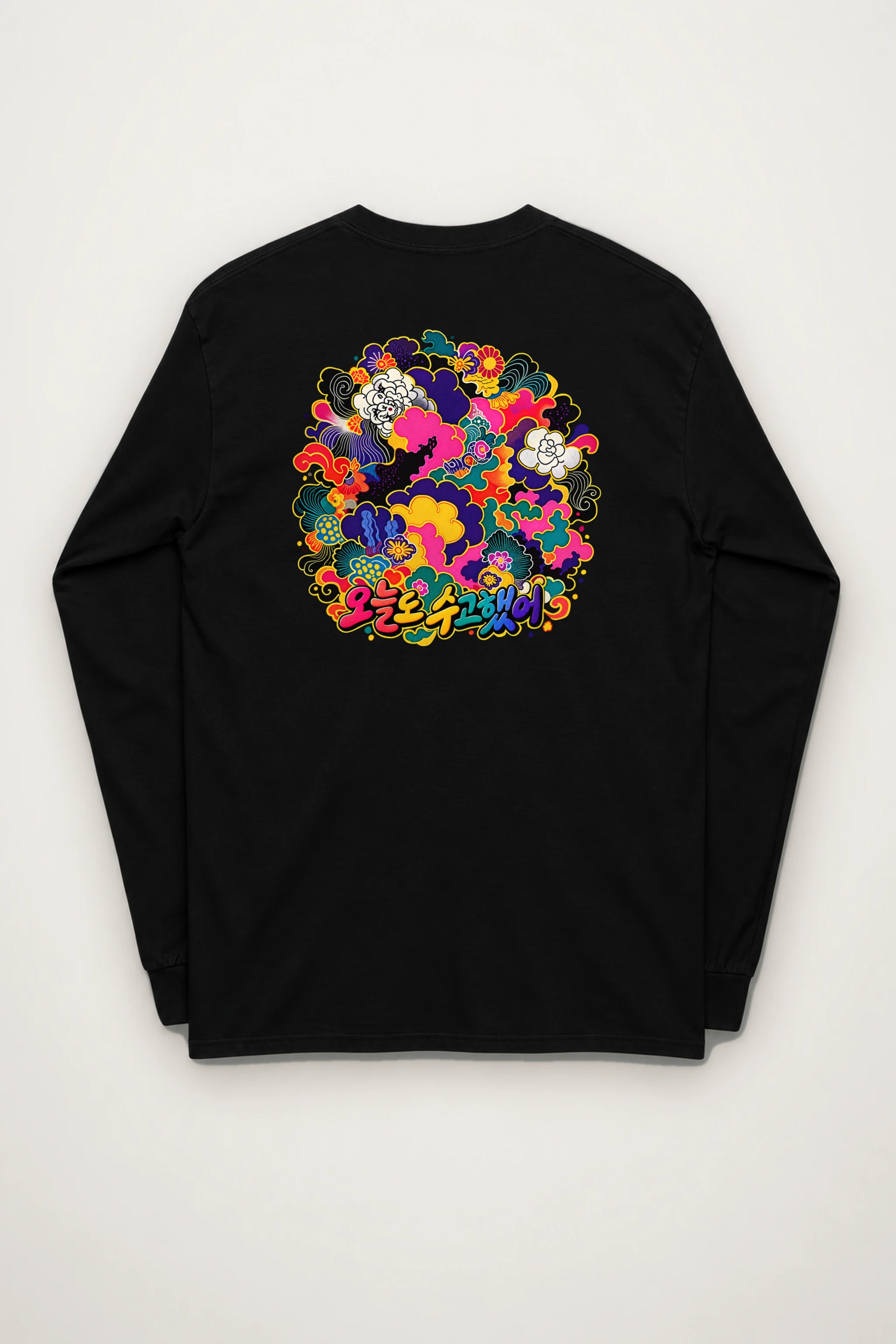 "Floral Cloud Lettering" Unisex Longsleeve T-shirt
