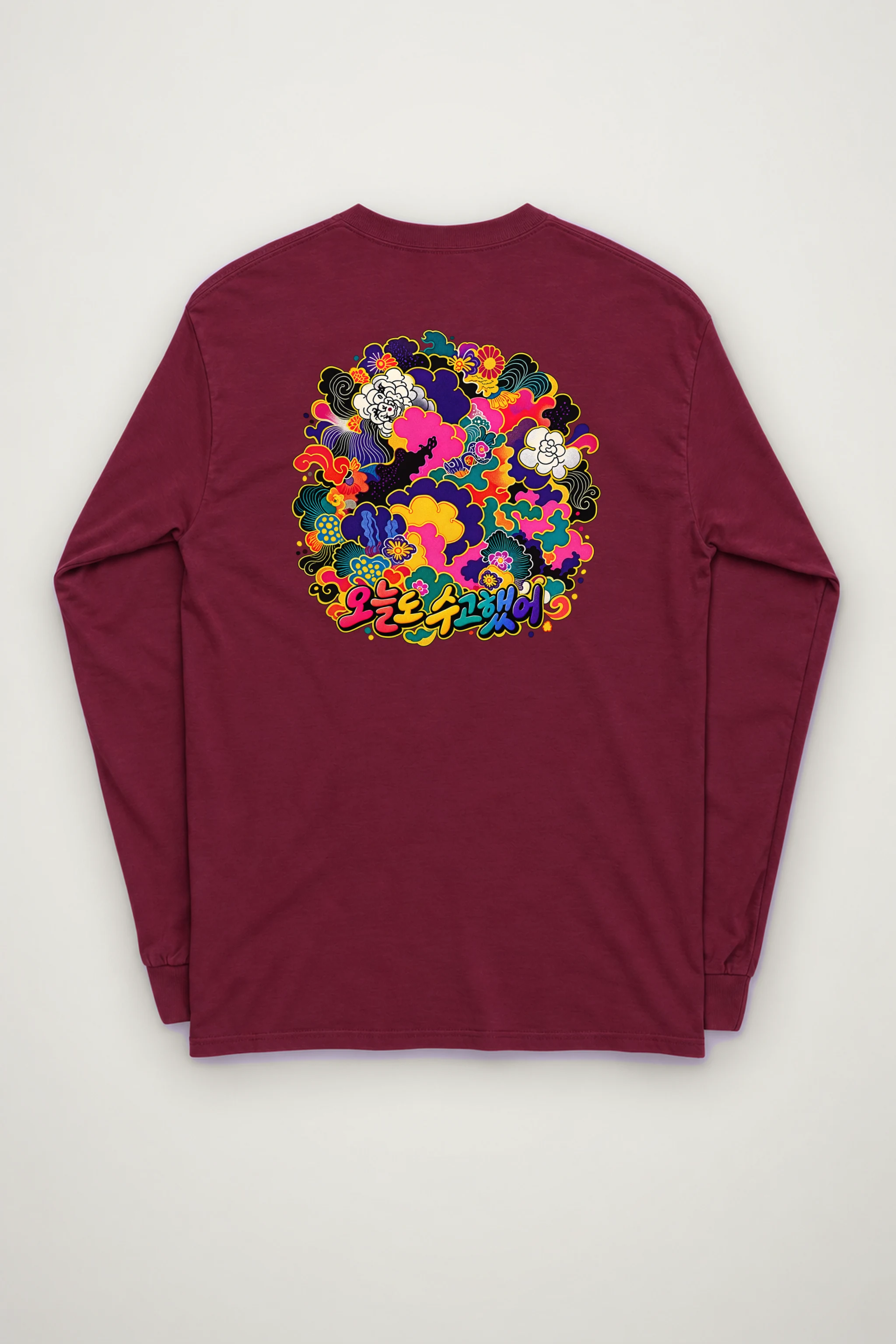 "Floral Cloud Lettering" Unisex Longsleeve T-shirt