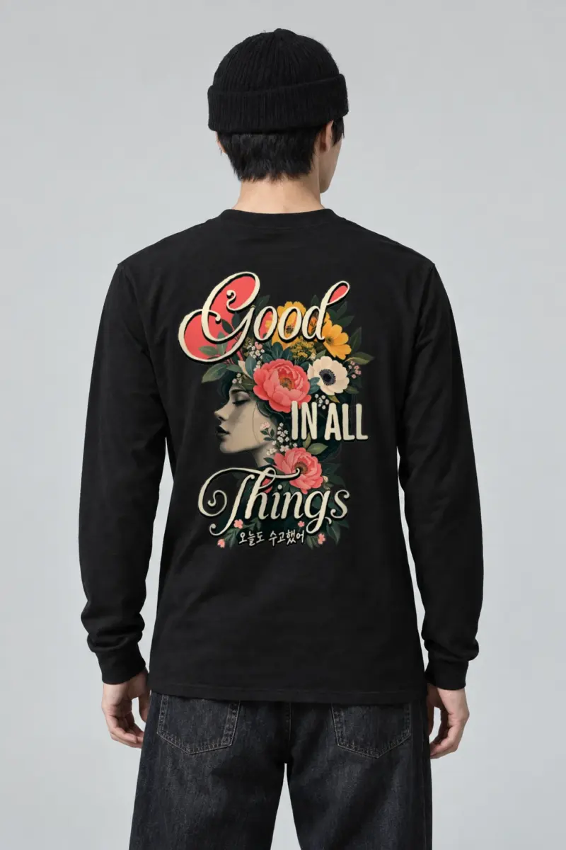 "Floral Grace Profile" Unisex Longsleeve T-shirt