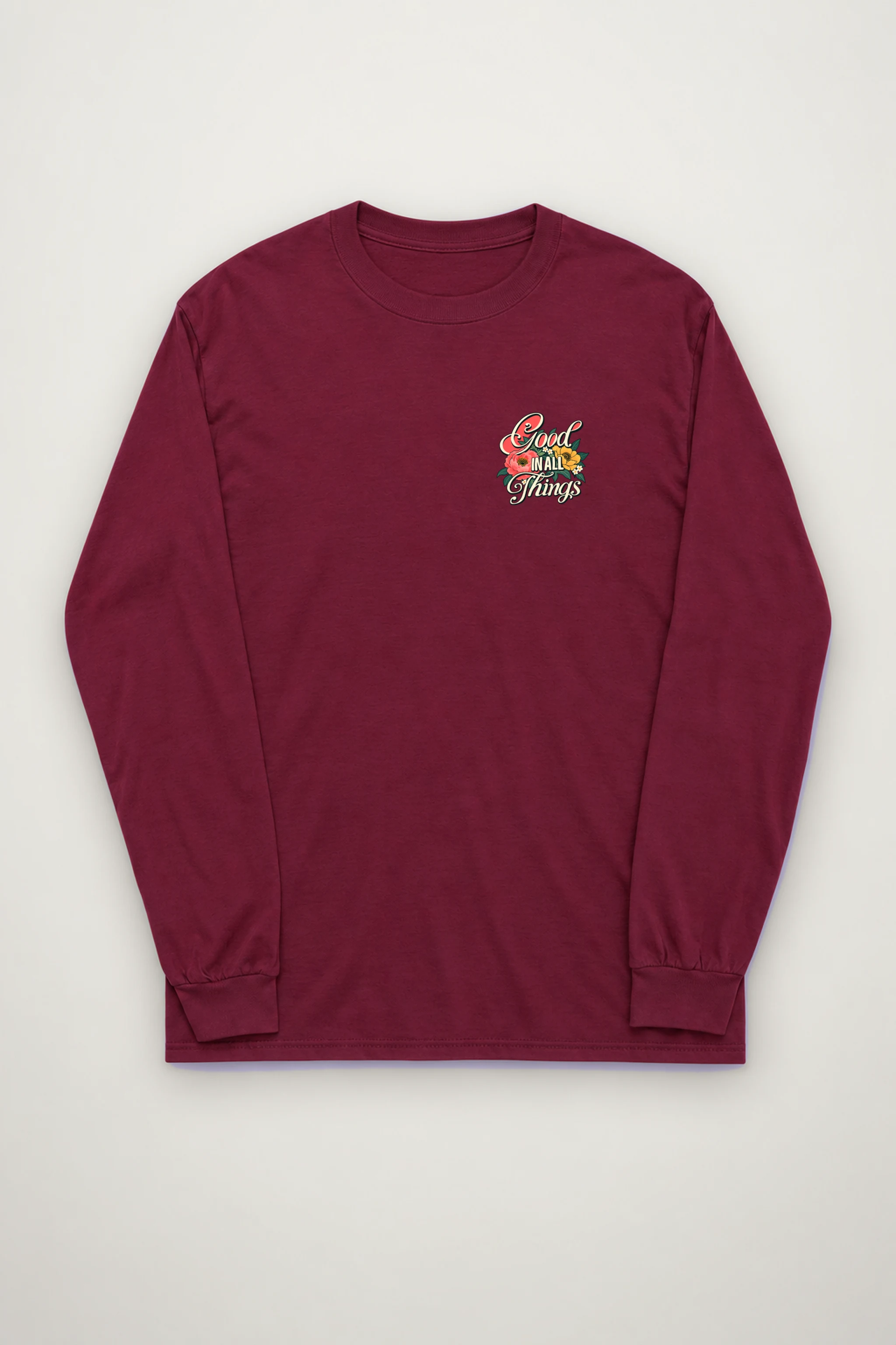 "Floral Grace Profile" Unisex Longsleeve T-shirt