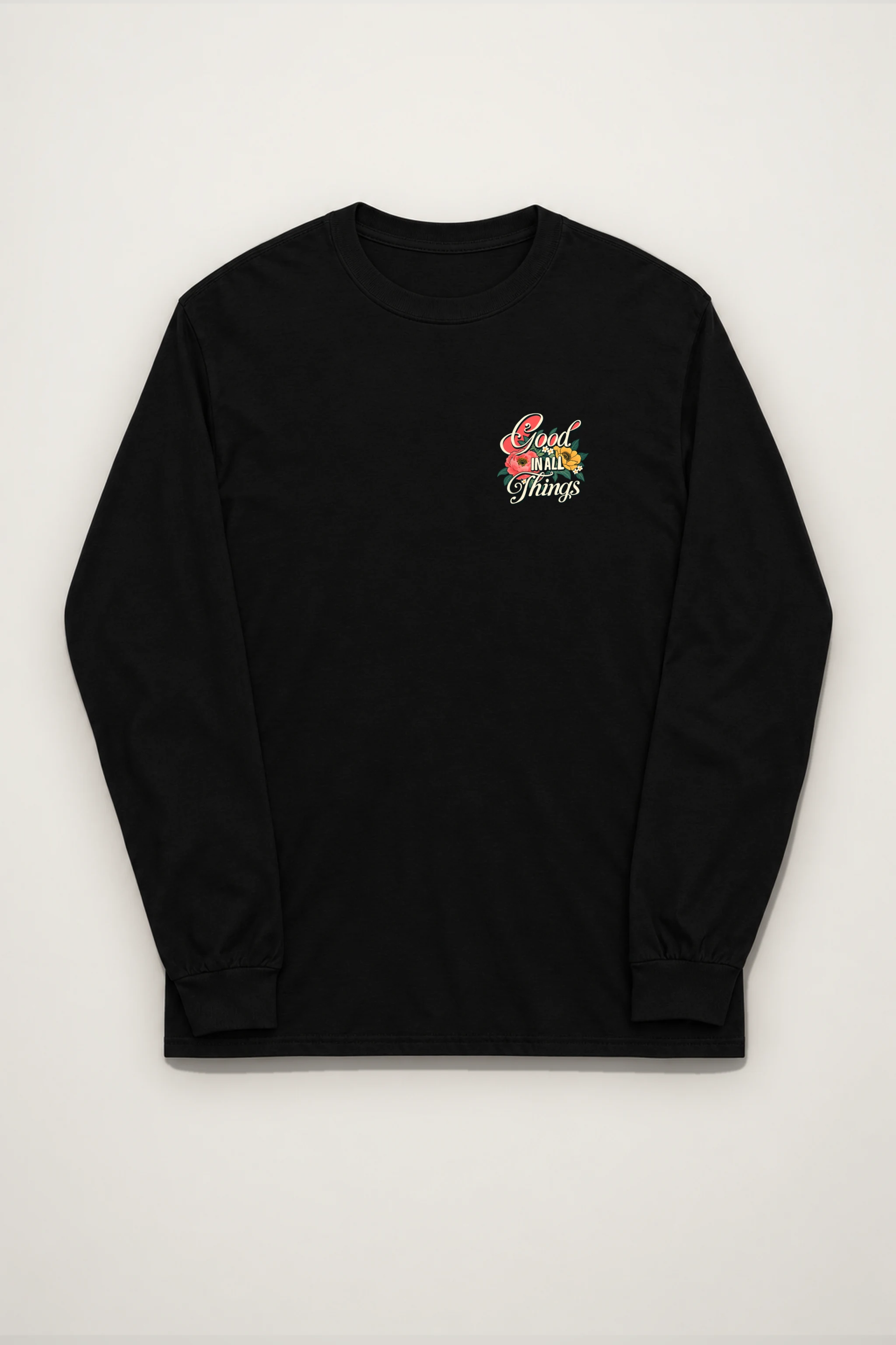 "Floral Grace Profile" Unisex Longsleeve T-shirt