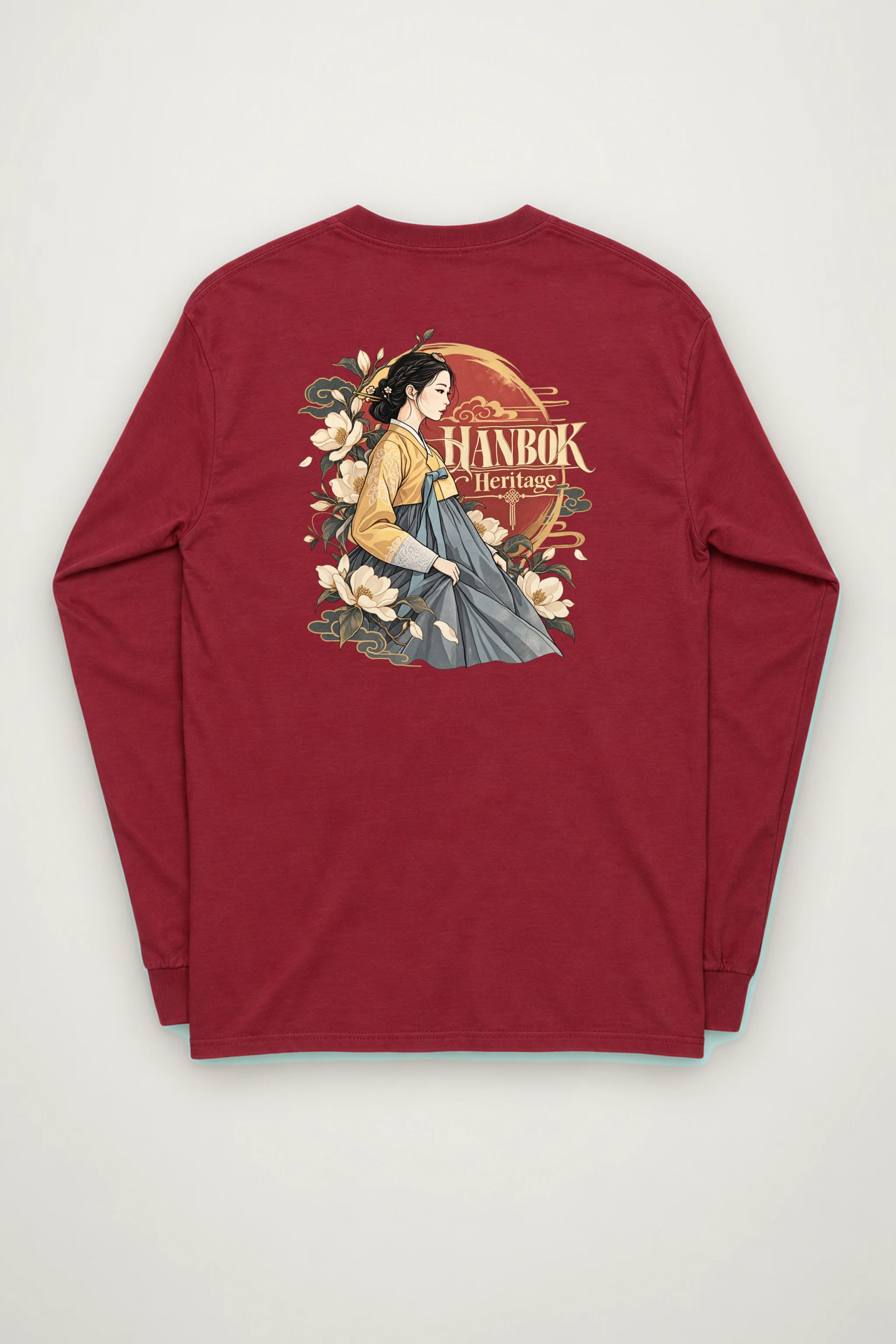 "Floral Hanbok Portrait" Unisex Longsleeve T-shirt