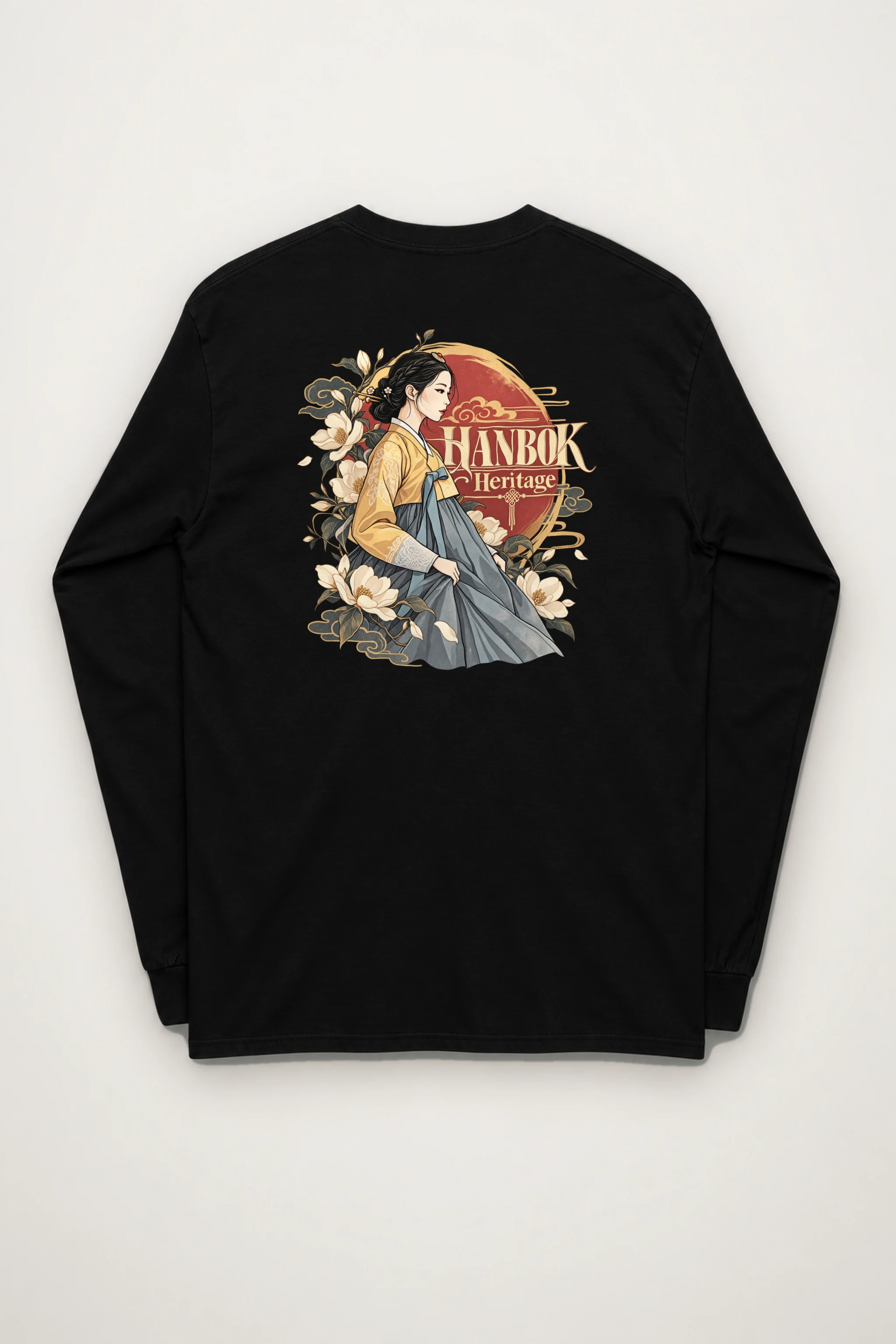 "Floral Hanbok Portrait" Unisex Longsleeve T-shirt