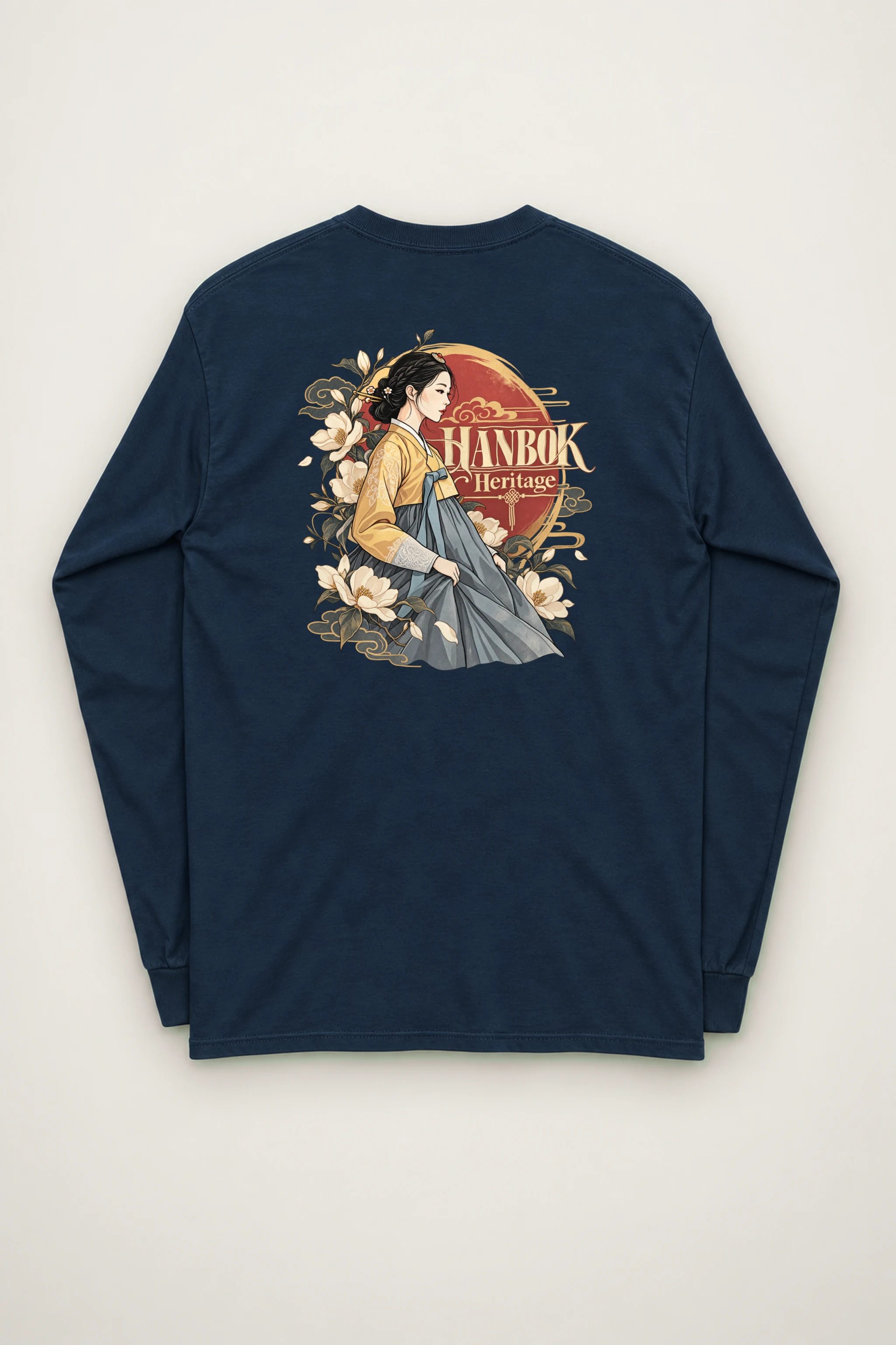"Floral Hanbok Portrait" Unisex Longsleeve T-shirt