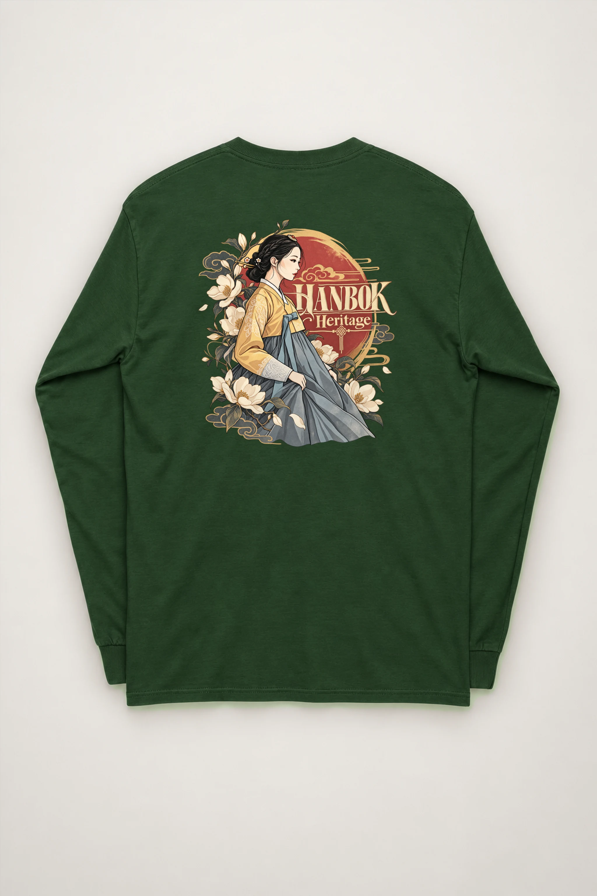 "Floral Hanbok Portrait" Unisex Longsleeve T-shirt